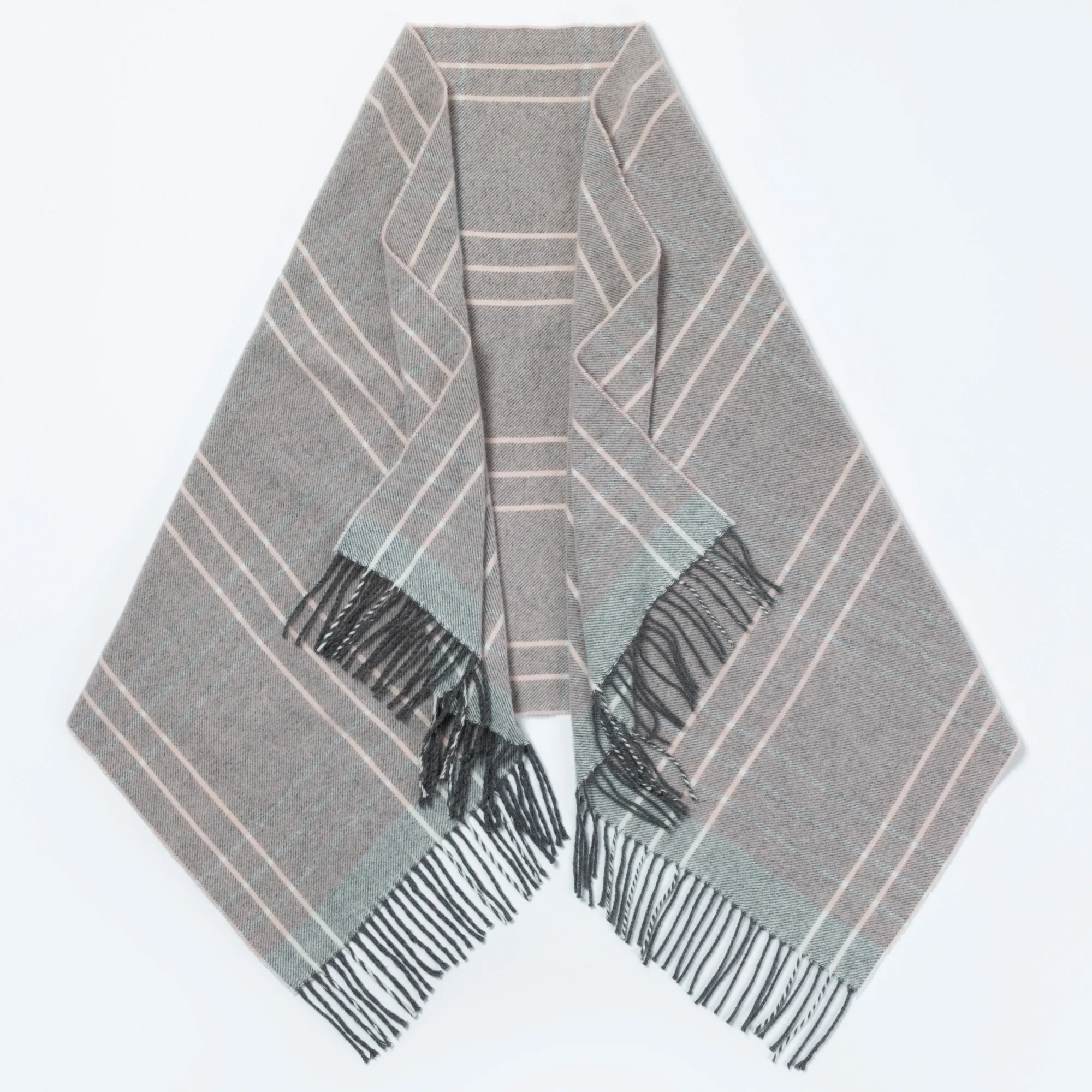Ukrainian Merino Wool & Cashmere Plaid Shawl - Image 14
