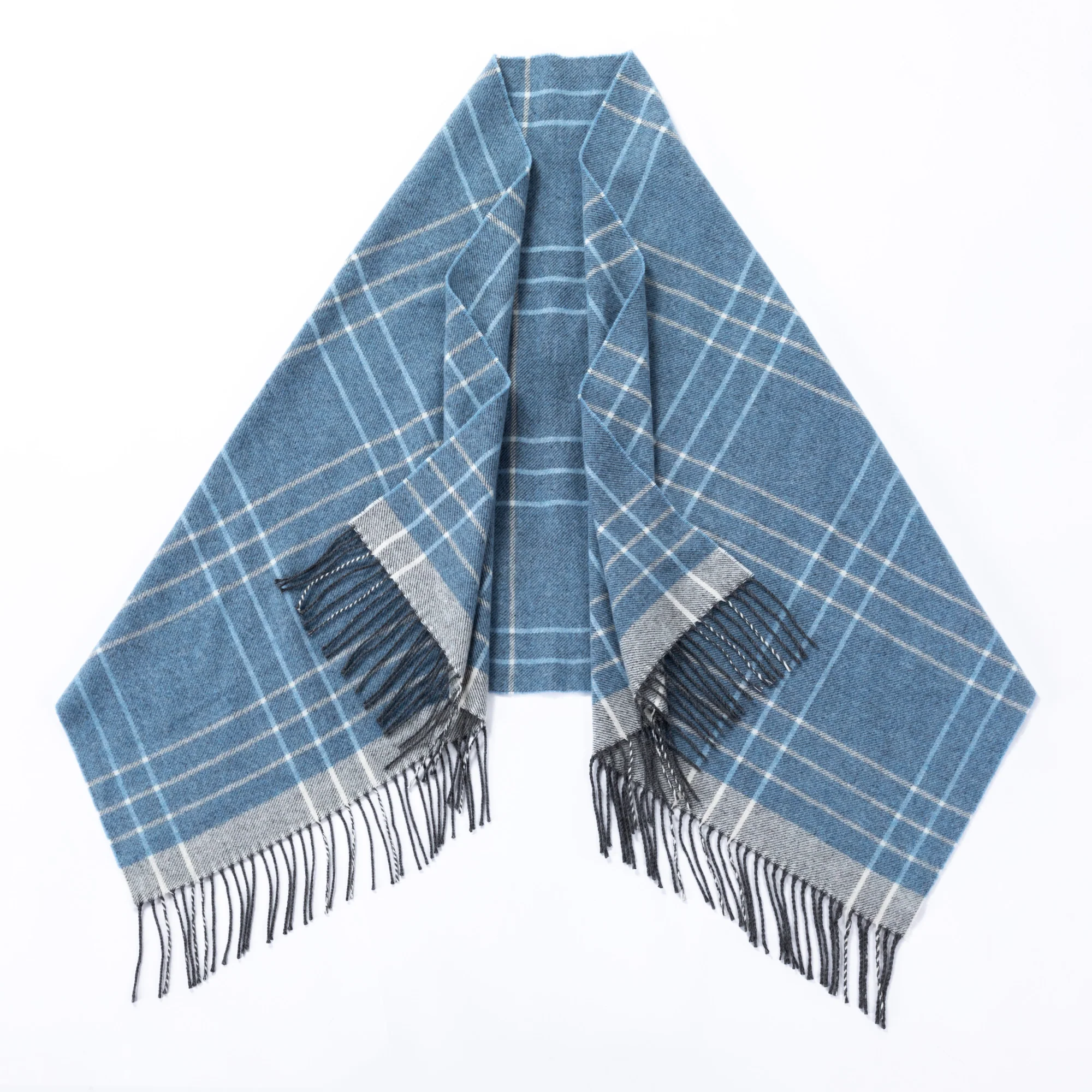 Ukrainian Merino Wool & Cashmere Plaid Shawl - Image 19