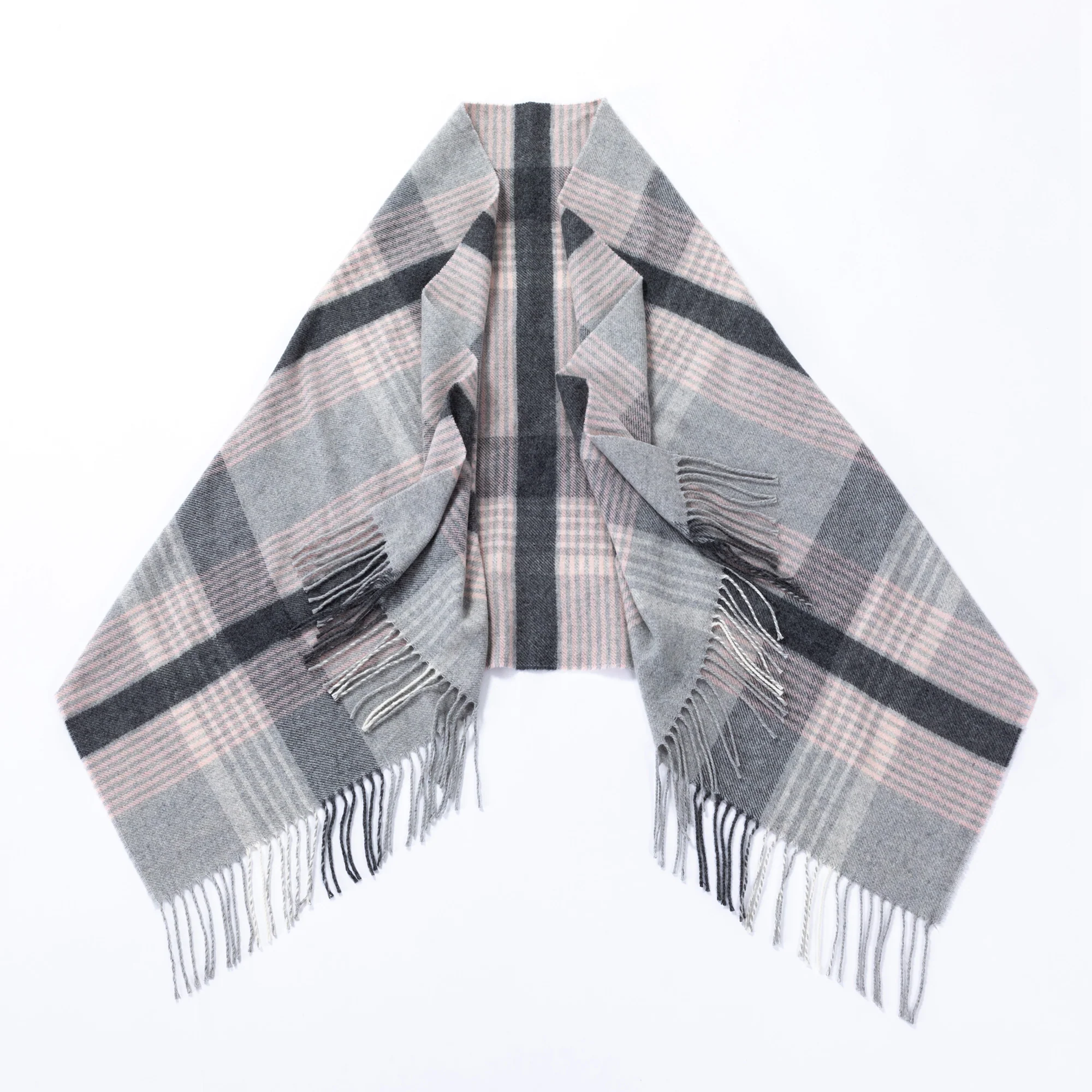 Ukrainian Merino Wool & Cashmere Plaid Shawl - Image 27