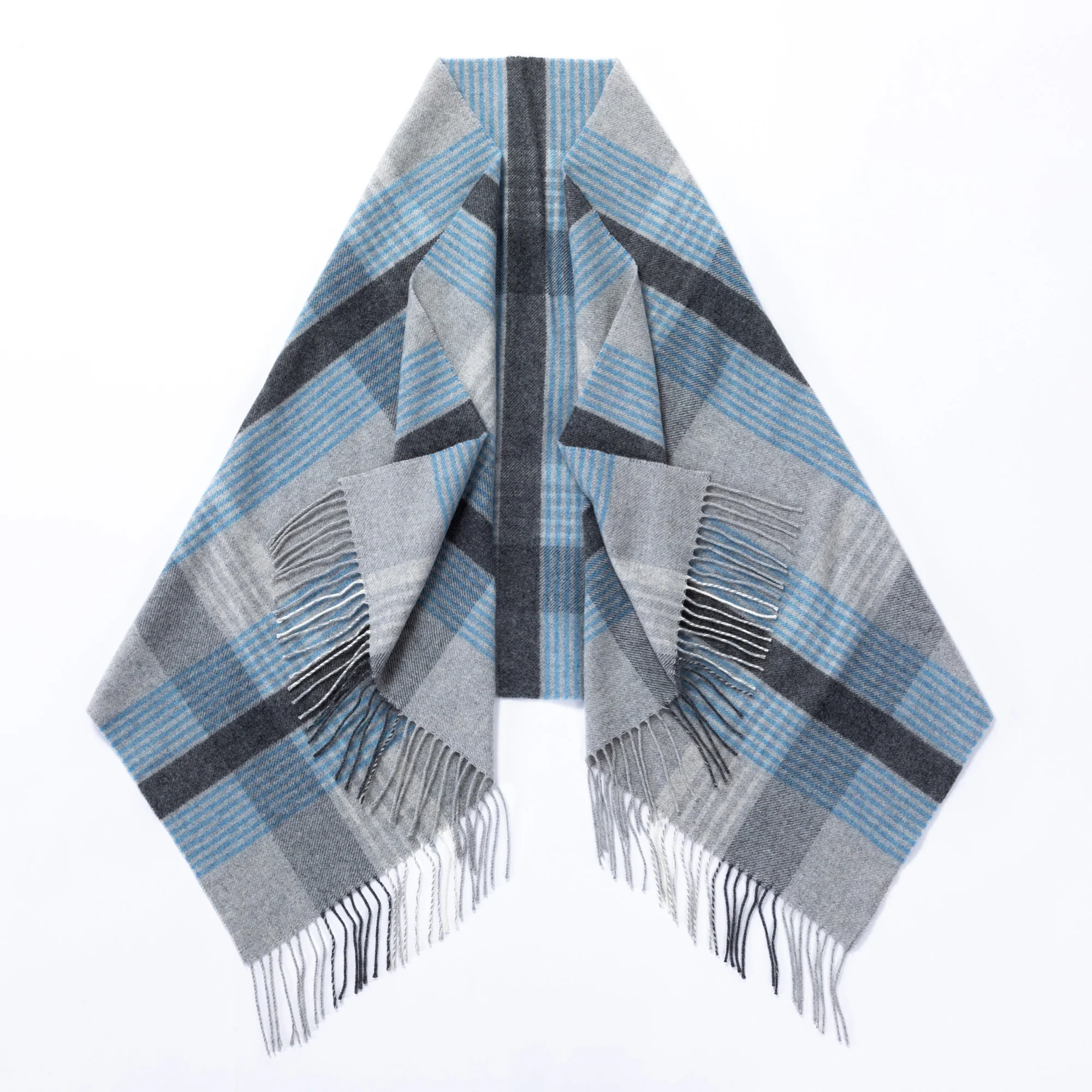 Ukrainian Merino Wool & Cashmere Plaid Shawl - Image 31