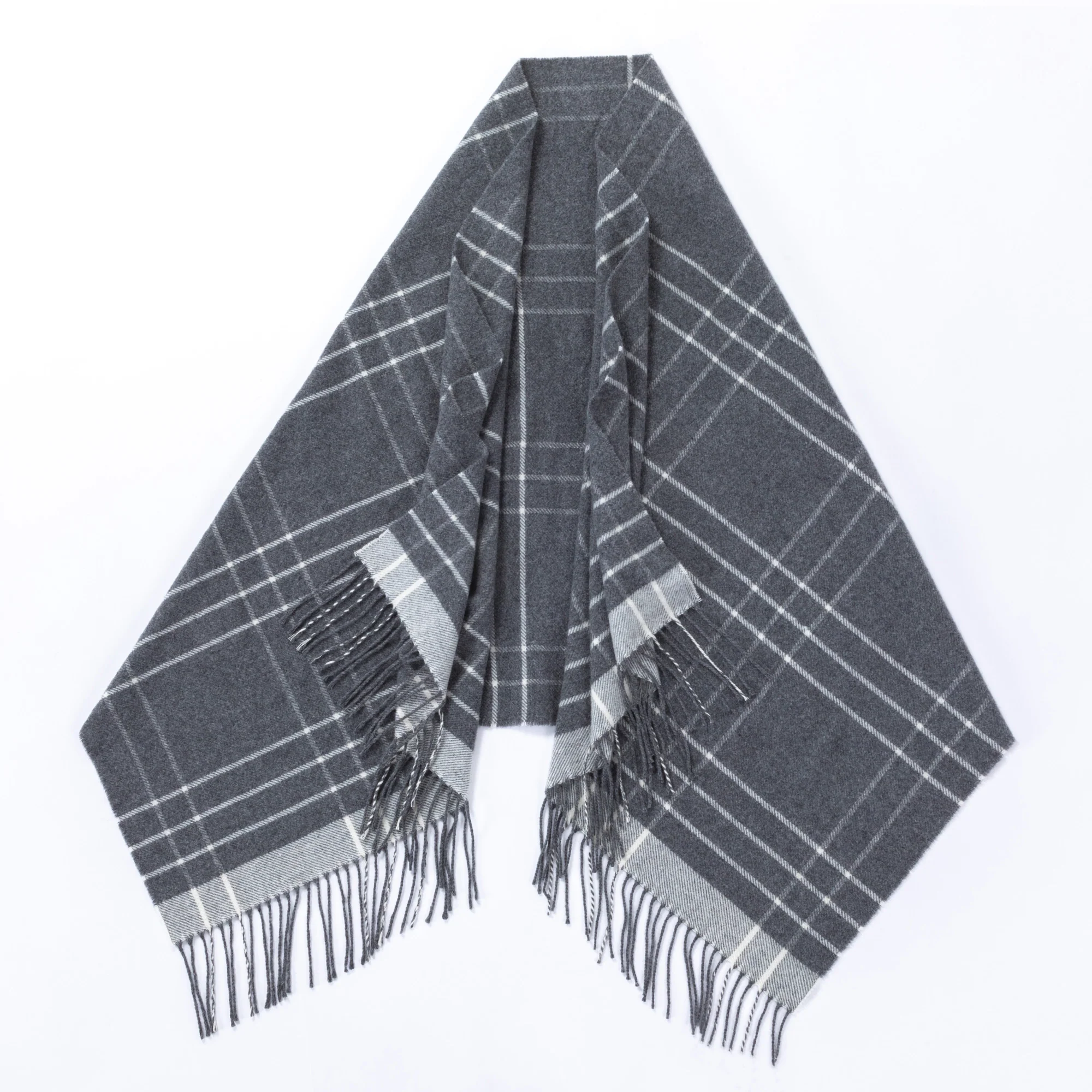 Ukrainian Merino Wool & Cashmere Plaid Shawl - Image 6