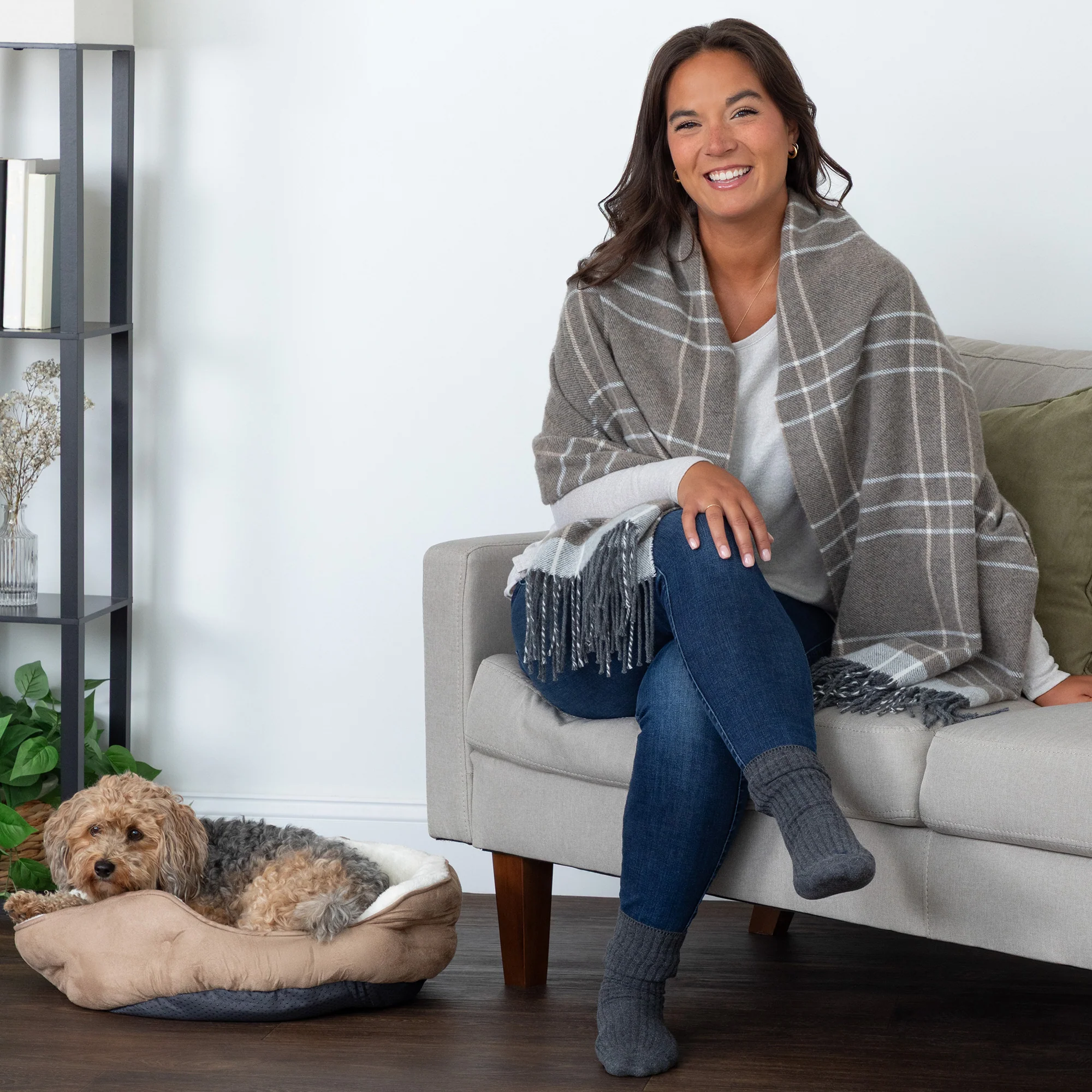 Ukrainian Merino Wool & Cashmere Plaid Shawl - Image 9