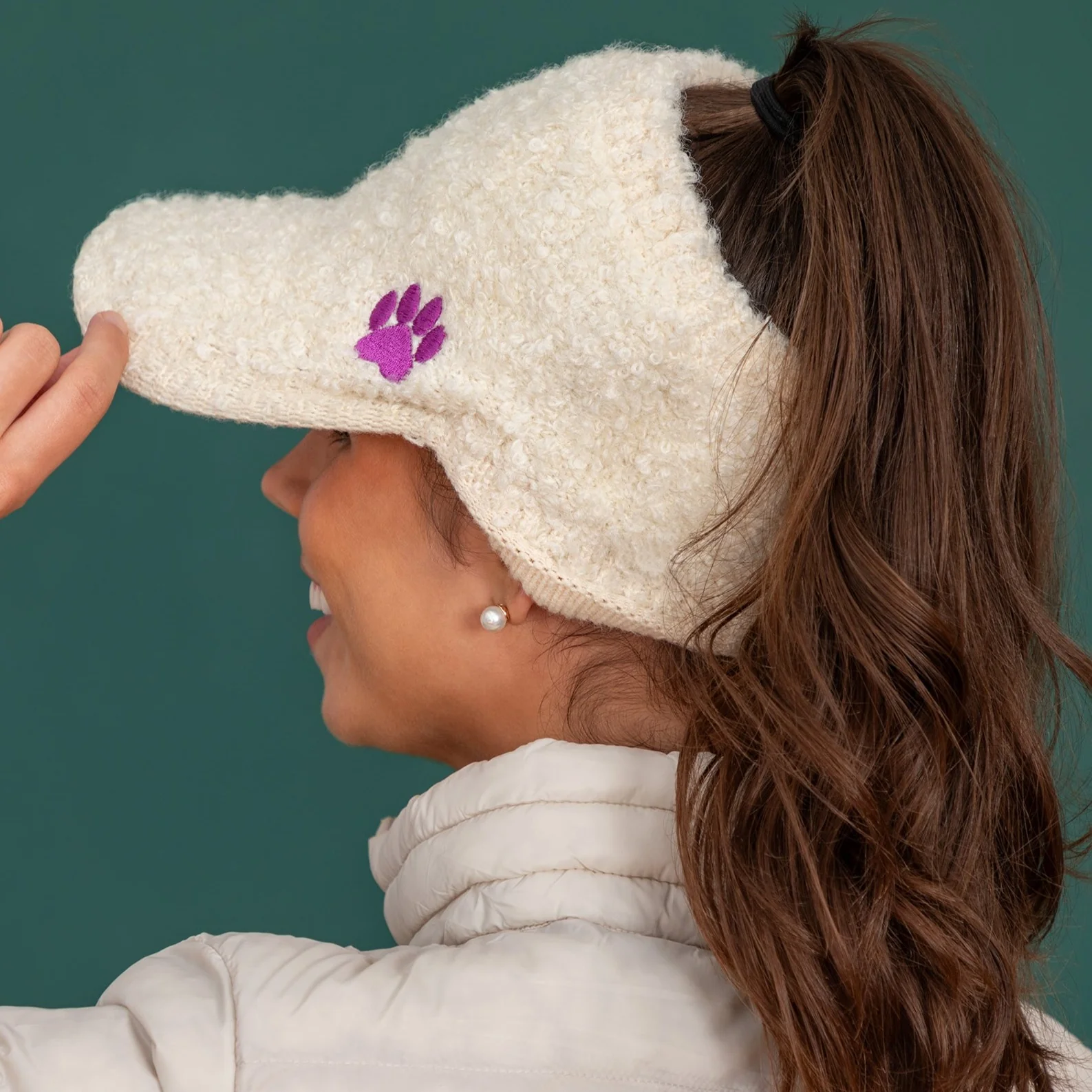 Paw Print Warm Ponytail Baseball Hat - Image 6