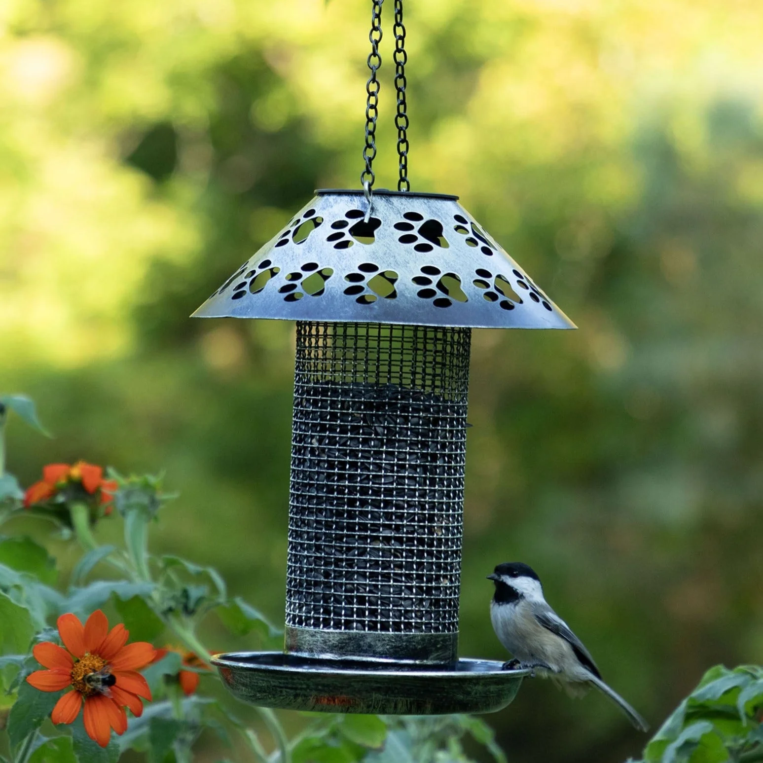 Paw Print Solar Hanging Bird Feeder - Image 6
