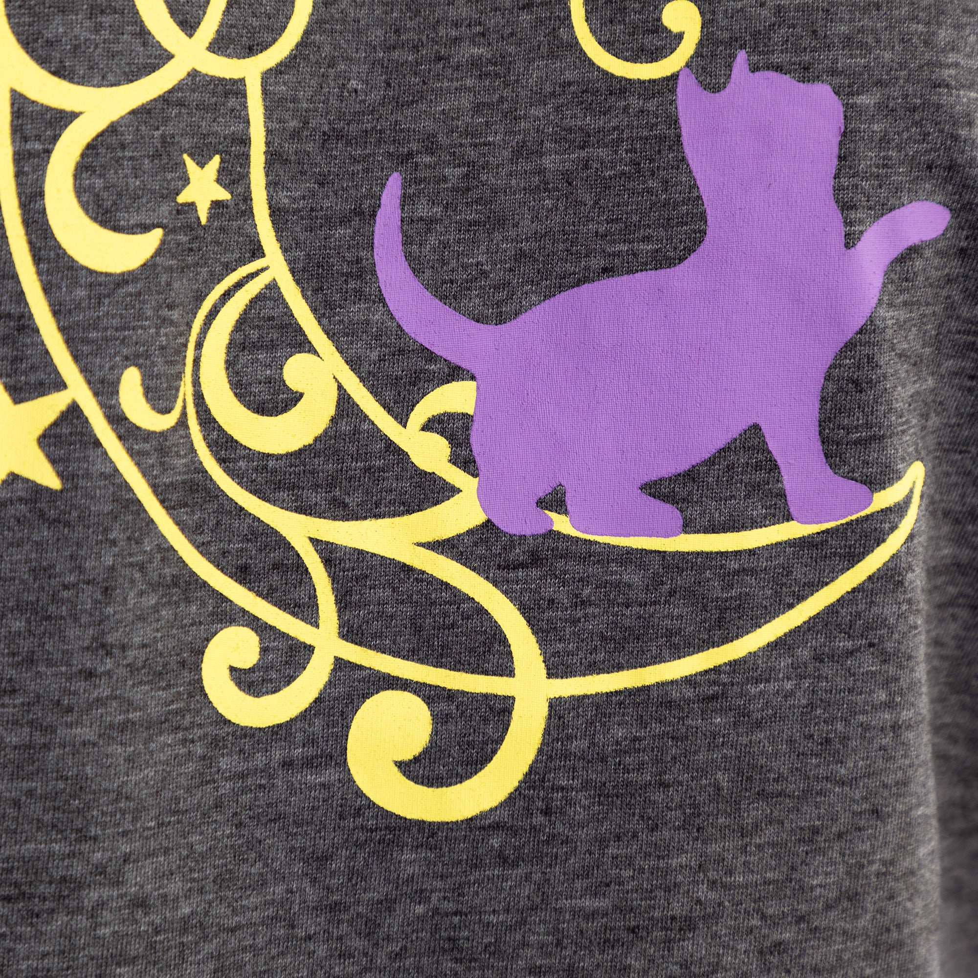 Kittens & Moon Long Sleeve Heathered Tee - Image 3