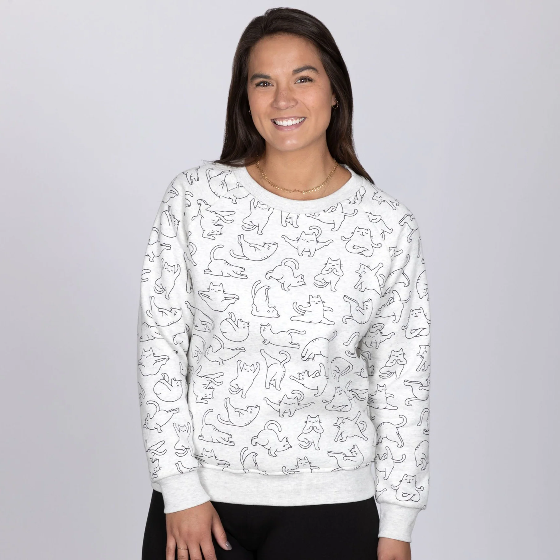 Cat Yoga Crew Sweatshirt - Image 3
