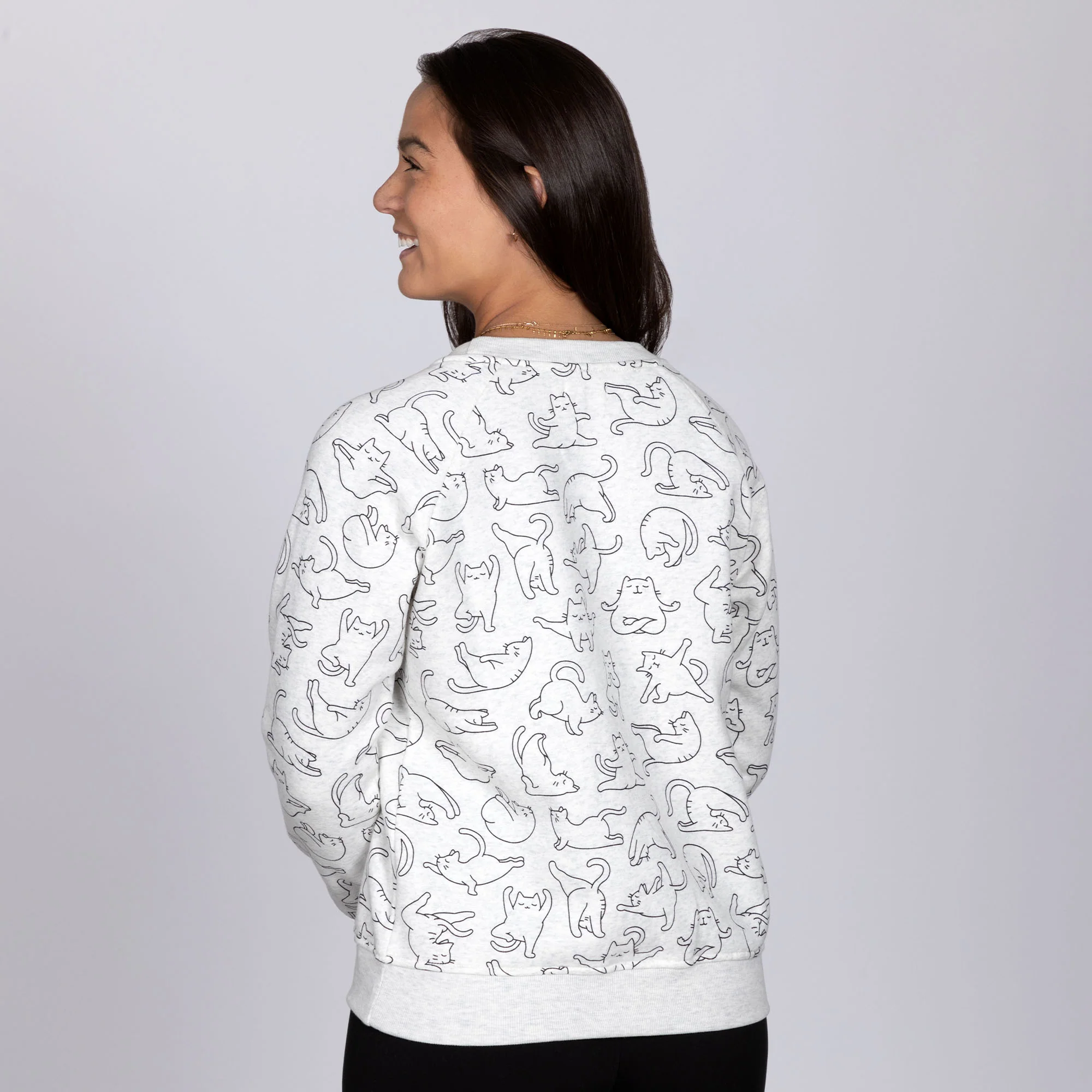 Cat Yoga Crew Sweatshirt - Image 7