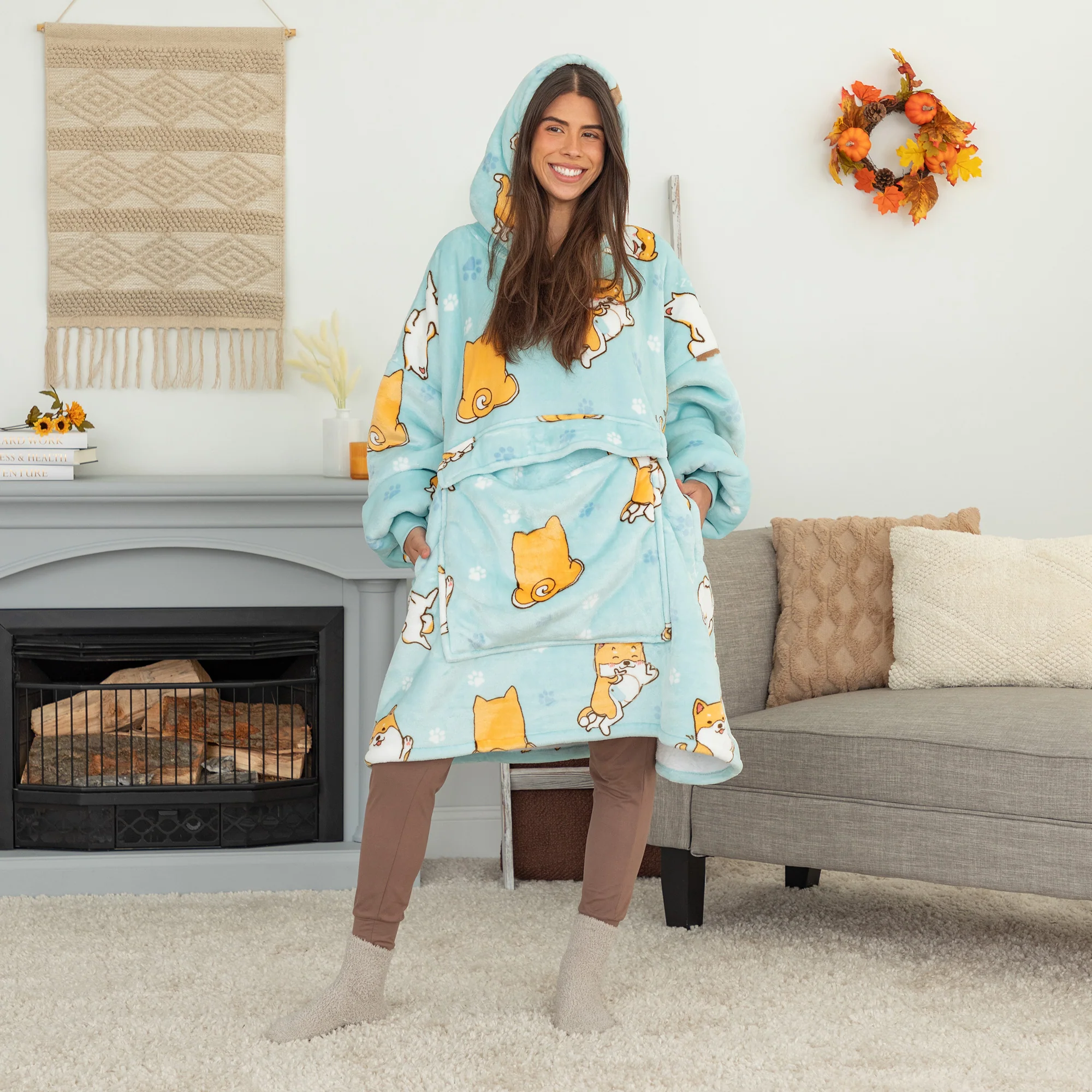 Wearable Pet Pocket Hoodie Blanket - Image 33