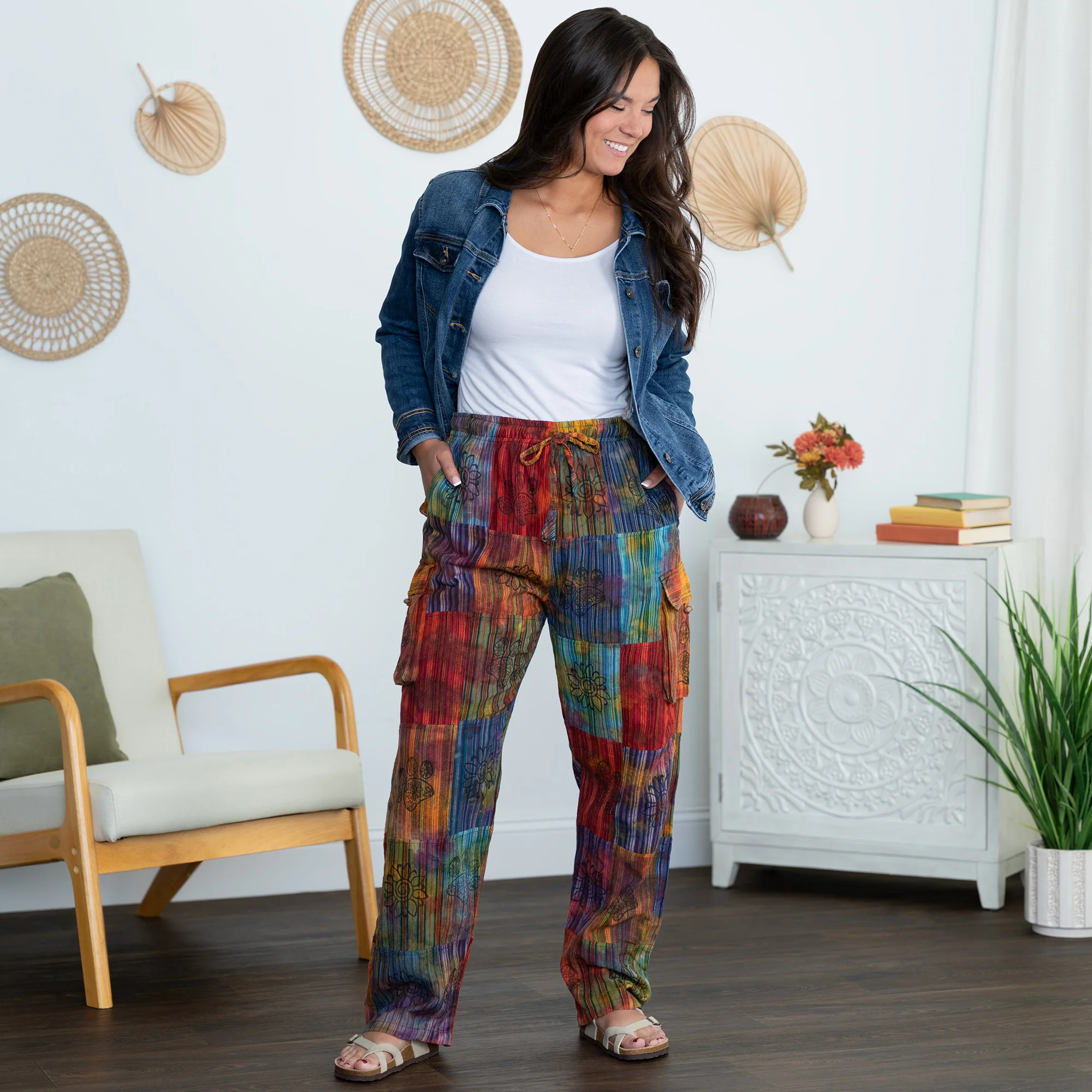 Tie-Dye Patchwork Paw Print Pants - Image 11