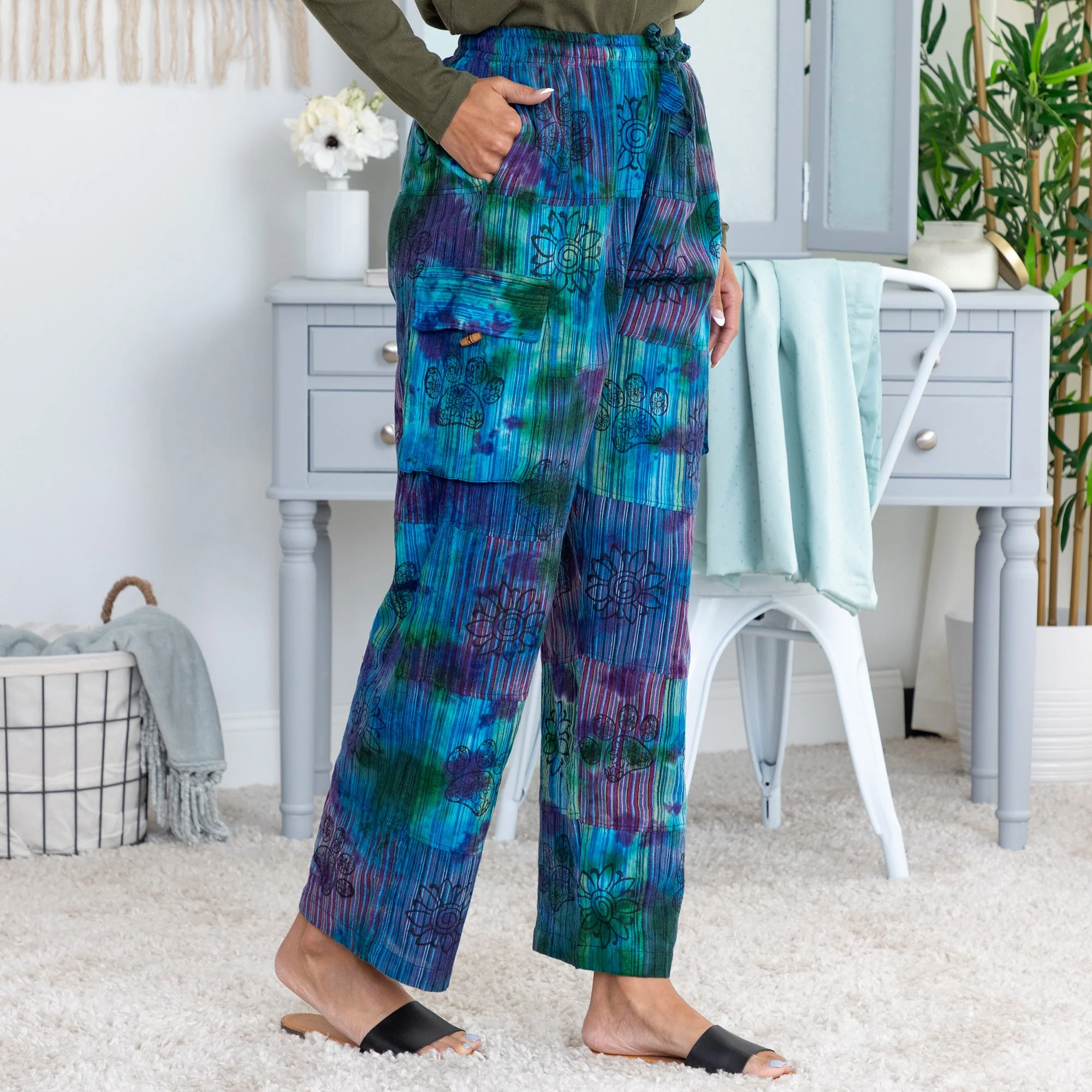 Tie-Dye Patchwork Paw Print Pants - Image 19