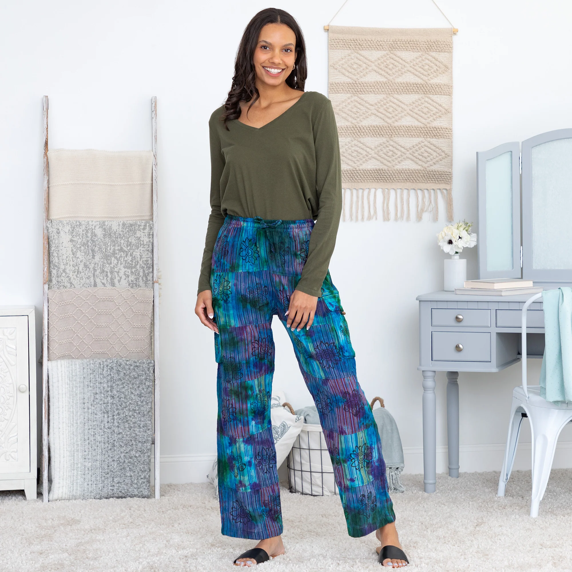 Tie-Dye Patchwork Paw Print Pants - Image 2