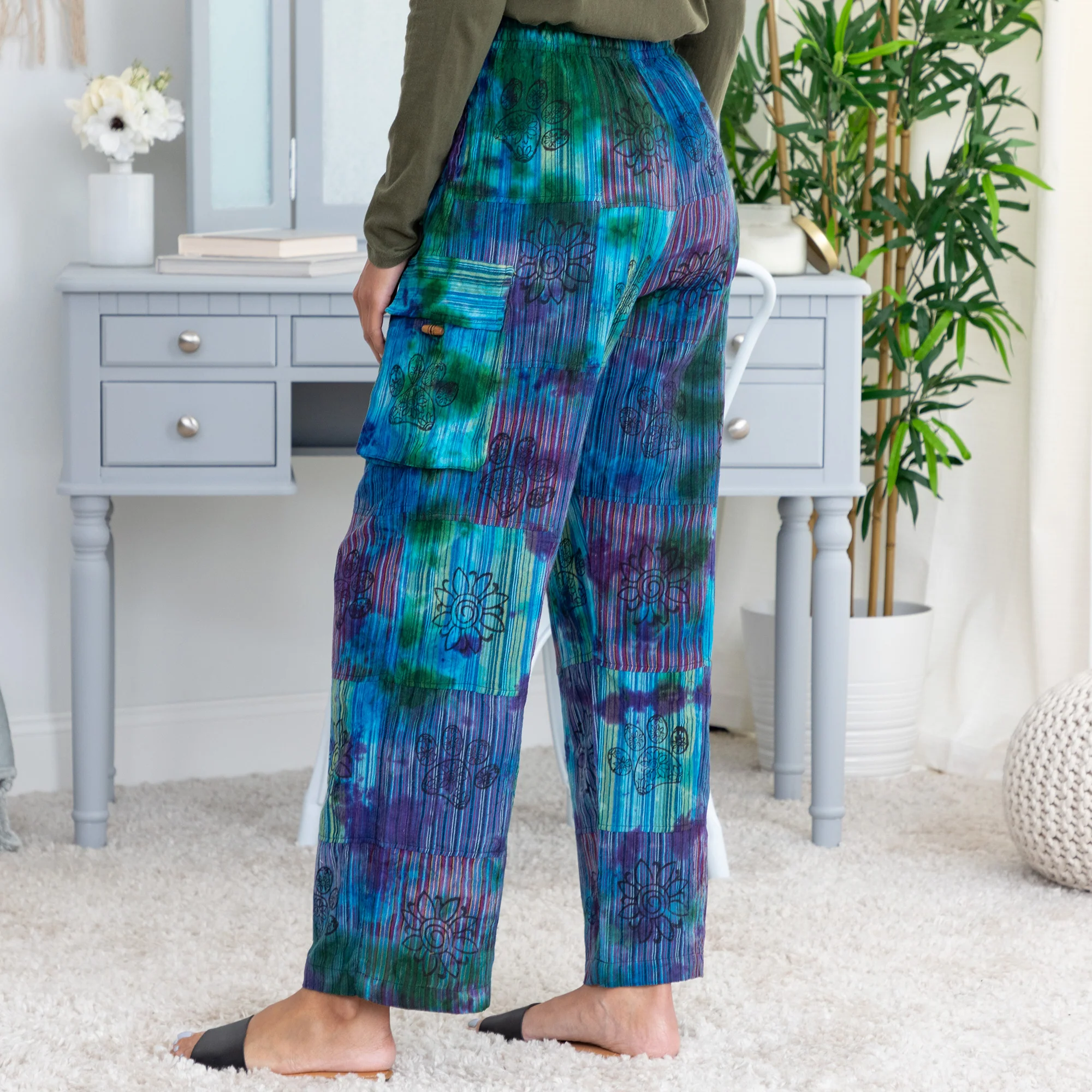 Tie-Dye Patchwork Paw Print Pants - Image 5