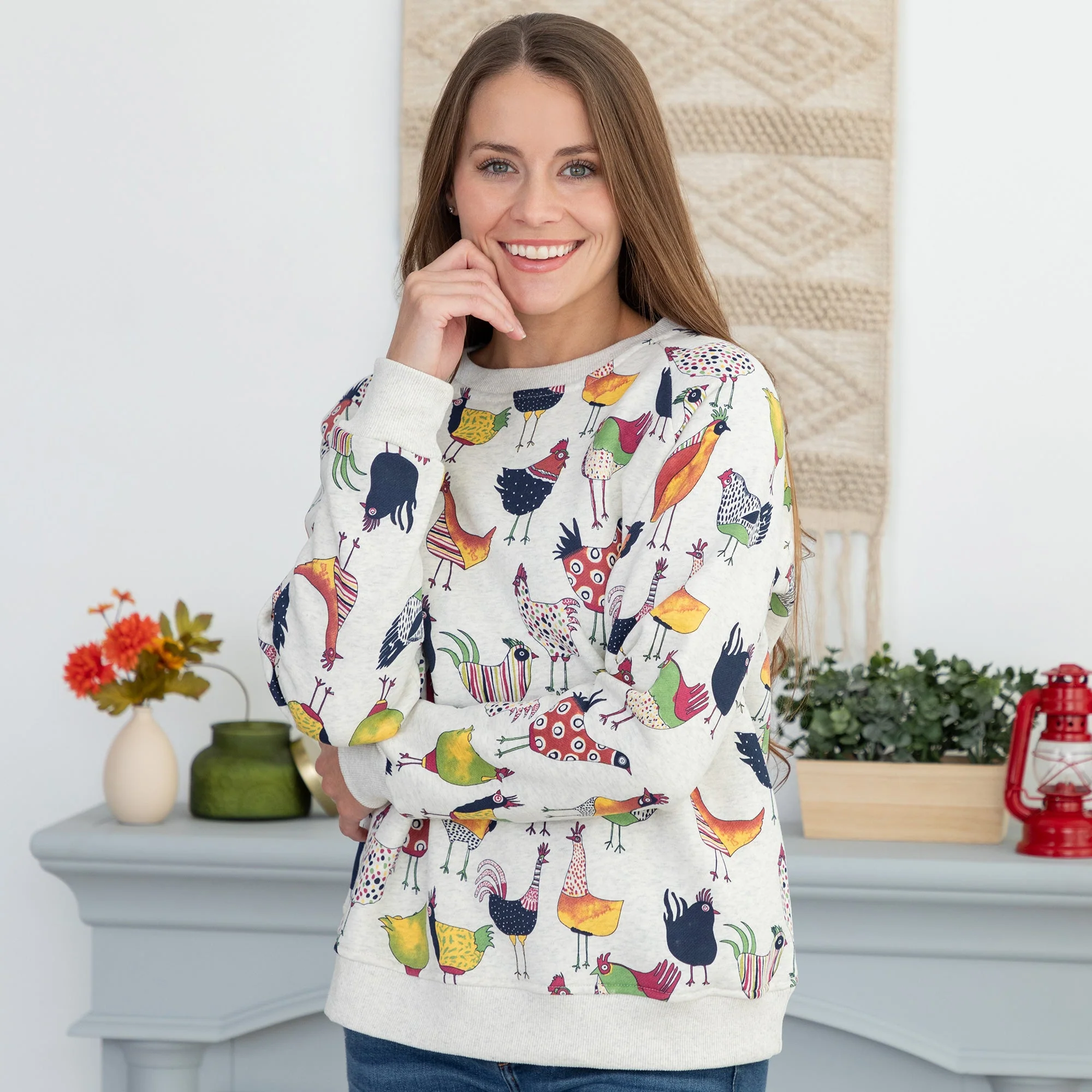 All Over Rooster Crewneck Sweatshirt - Image 9