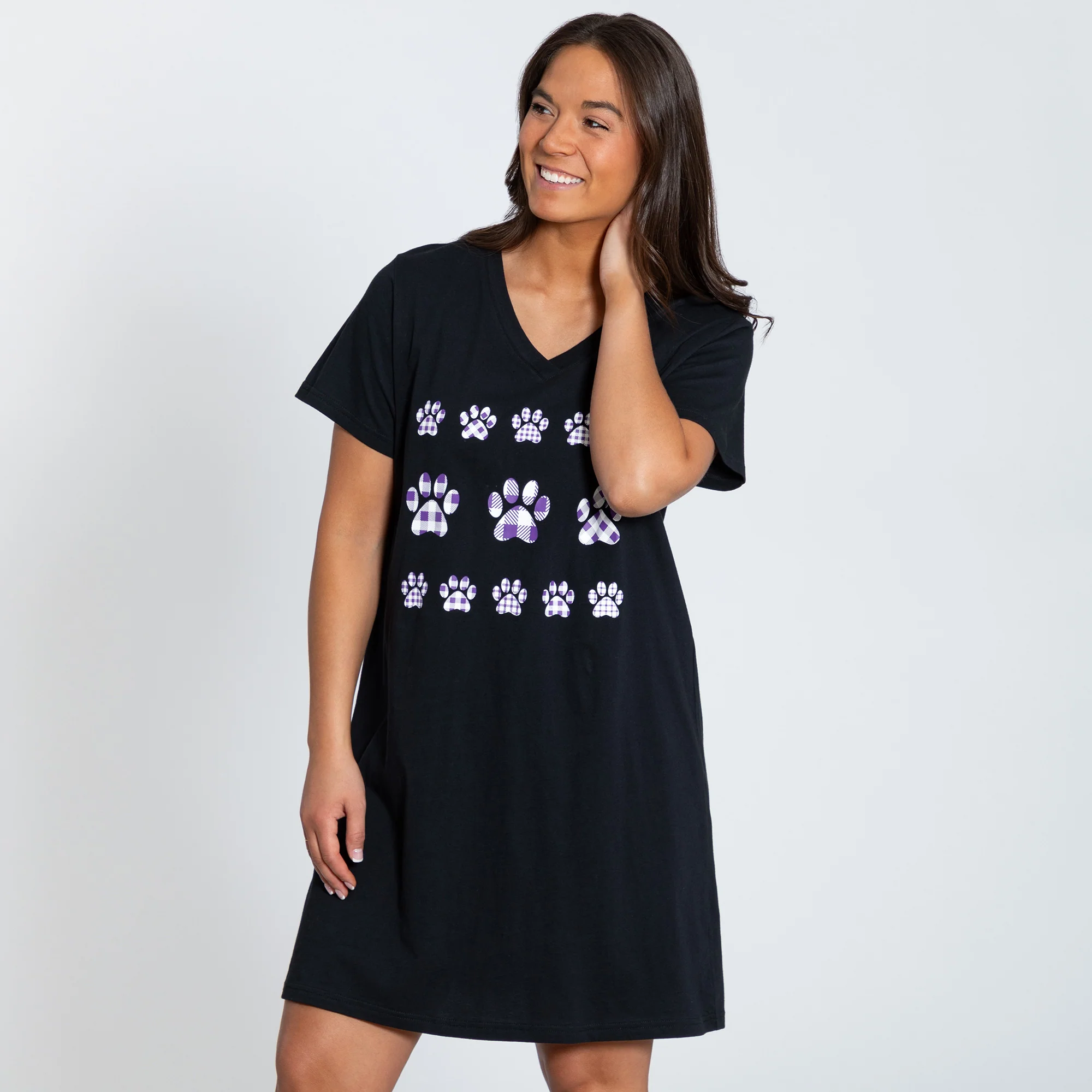 Gingham Paw V-Neck Nightgown - Image 8
