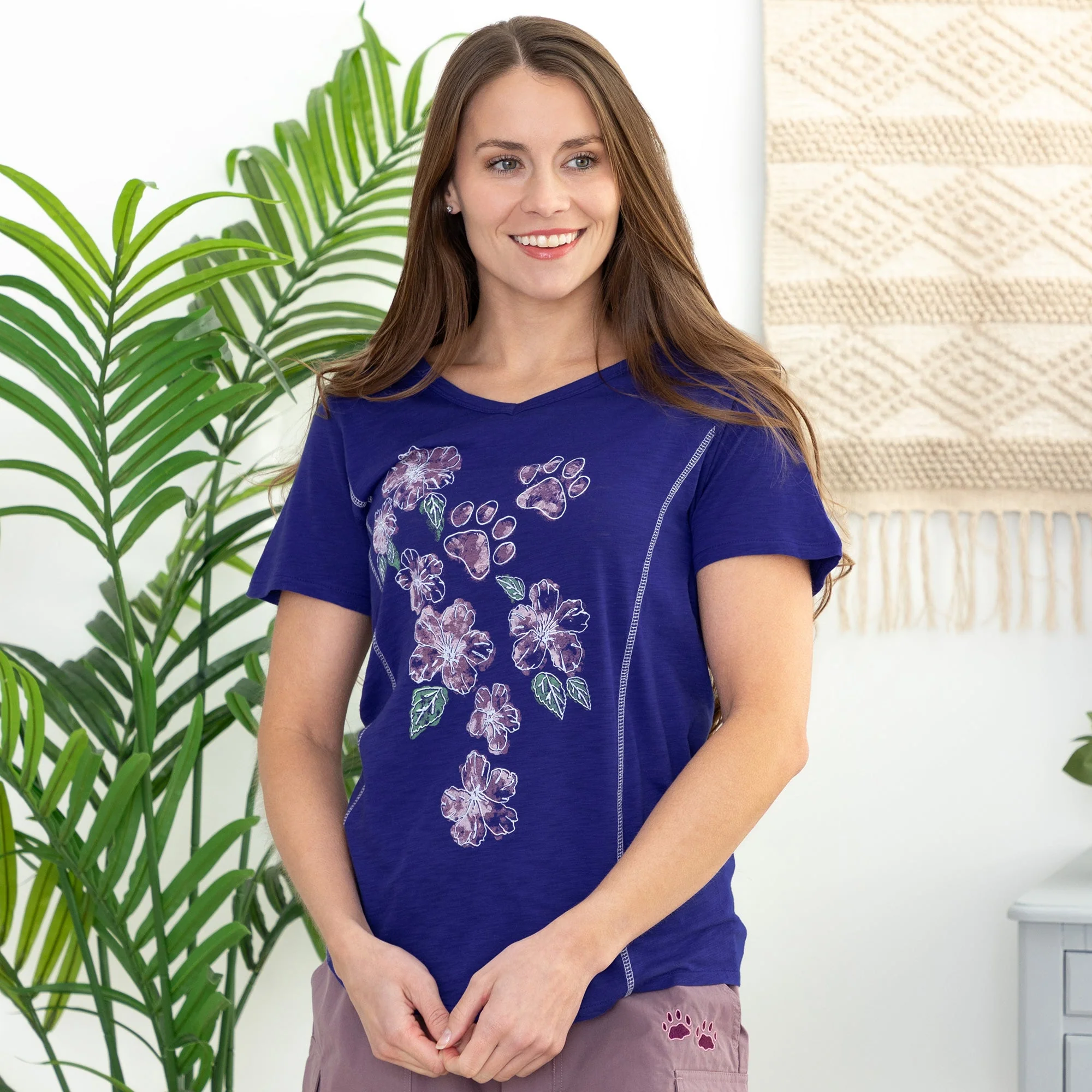 Hibiscus & Paws Bamboo Blend V-Neck Tee - Image 13