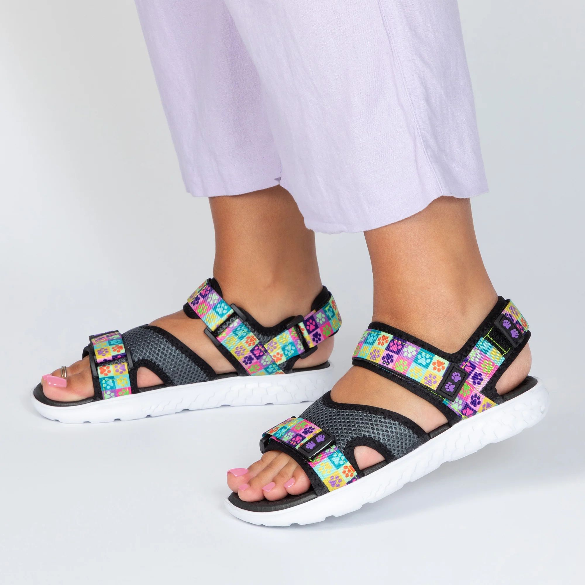 Paw Print Adjustable Comfort Sandals - Image 4