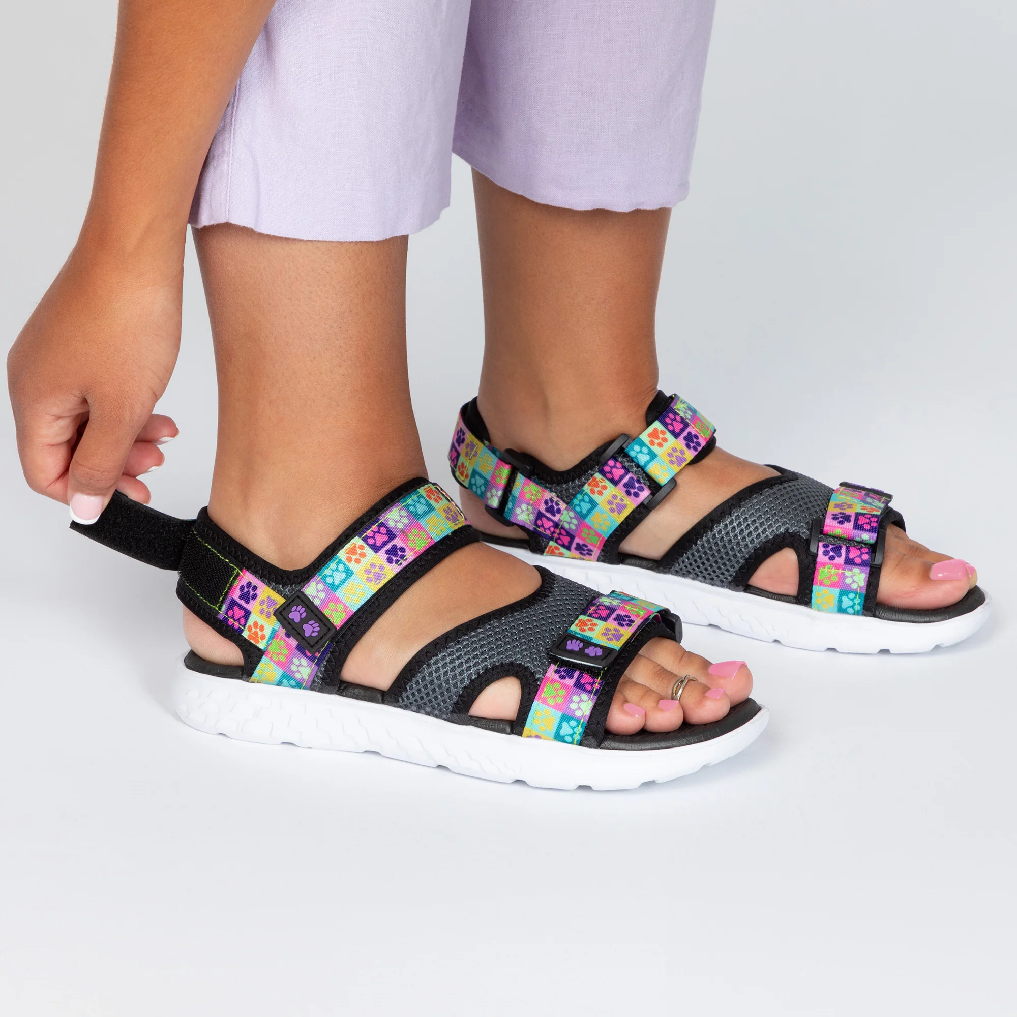 Paw Print Adjustable Comfort Sandals - Image 7