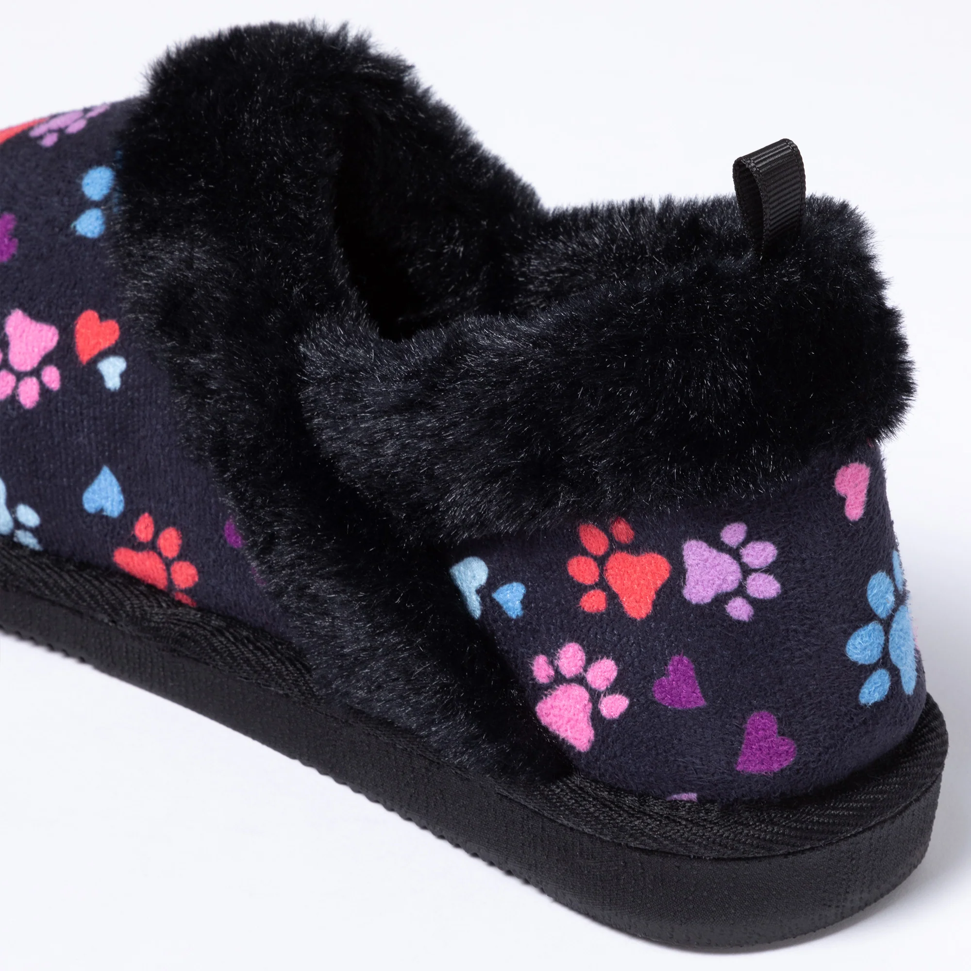 Paw Print Faux Fur Lined Indoor/Outdoor Slipper Shoes - Image 12