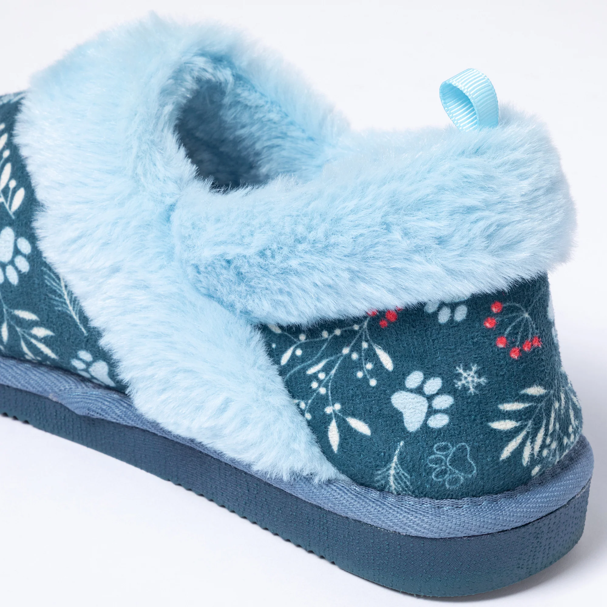 Paw Print Faux Fur Lined Indoor/Outdoor Slipper Shoes - Image 18