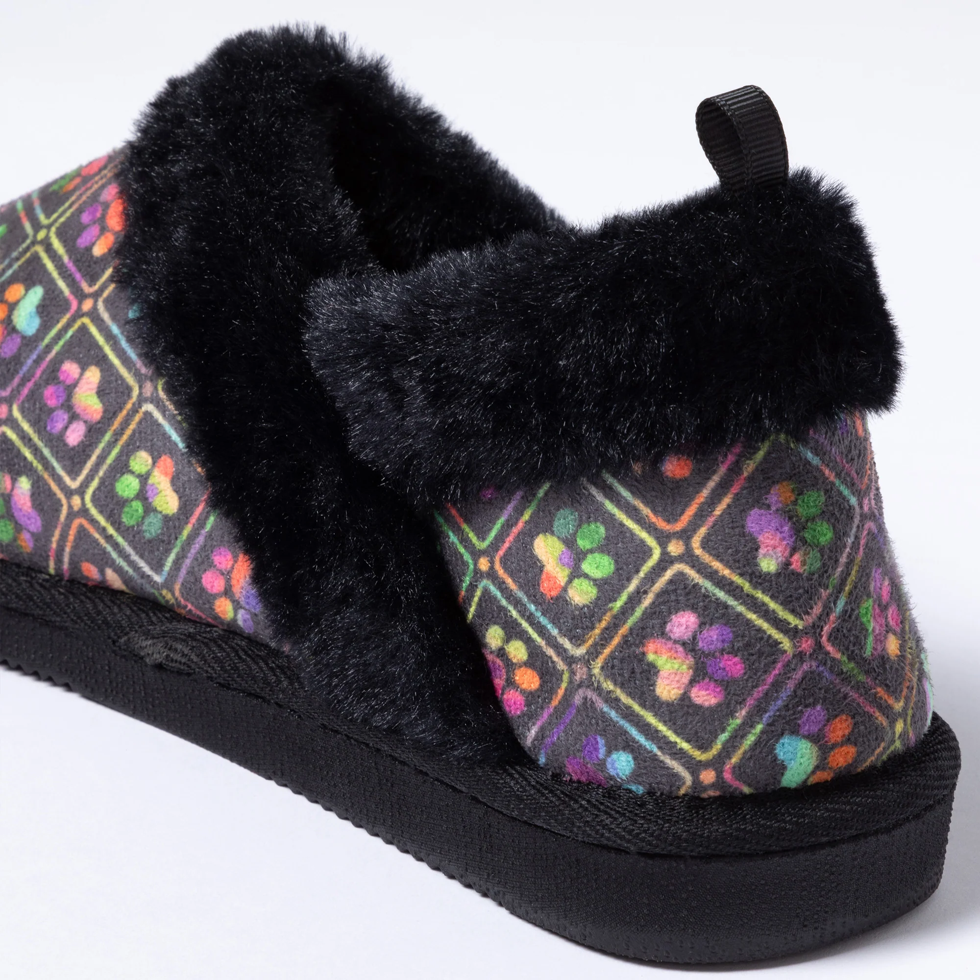 Paw Print Faux Fur Lined Indoor/Outdoor Slipper Shoes - Image 31