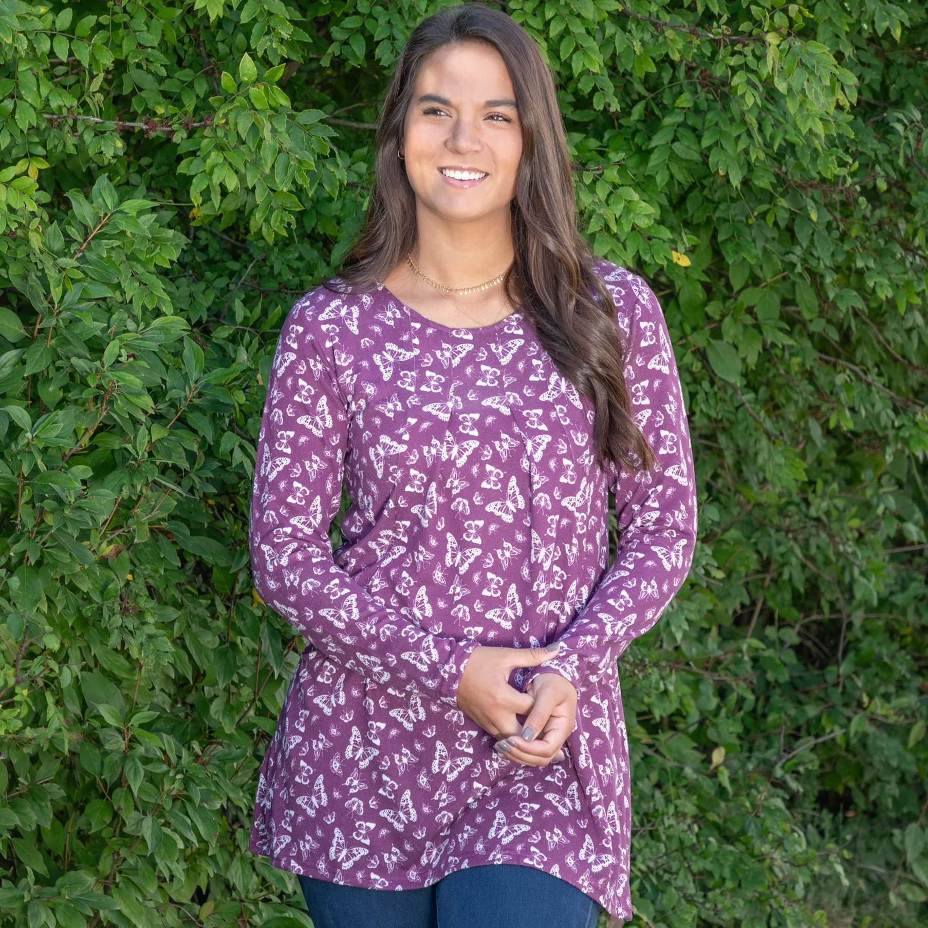Butterfly Long Sleeve Tunic With Pockets - Image 12