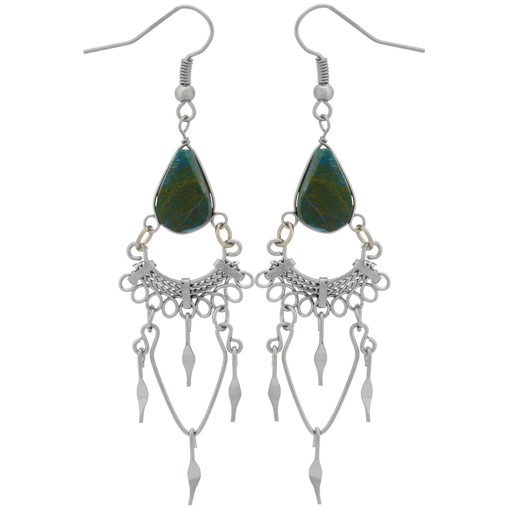 Swirls Chandelier Stone Earrings - Image 2
