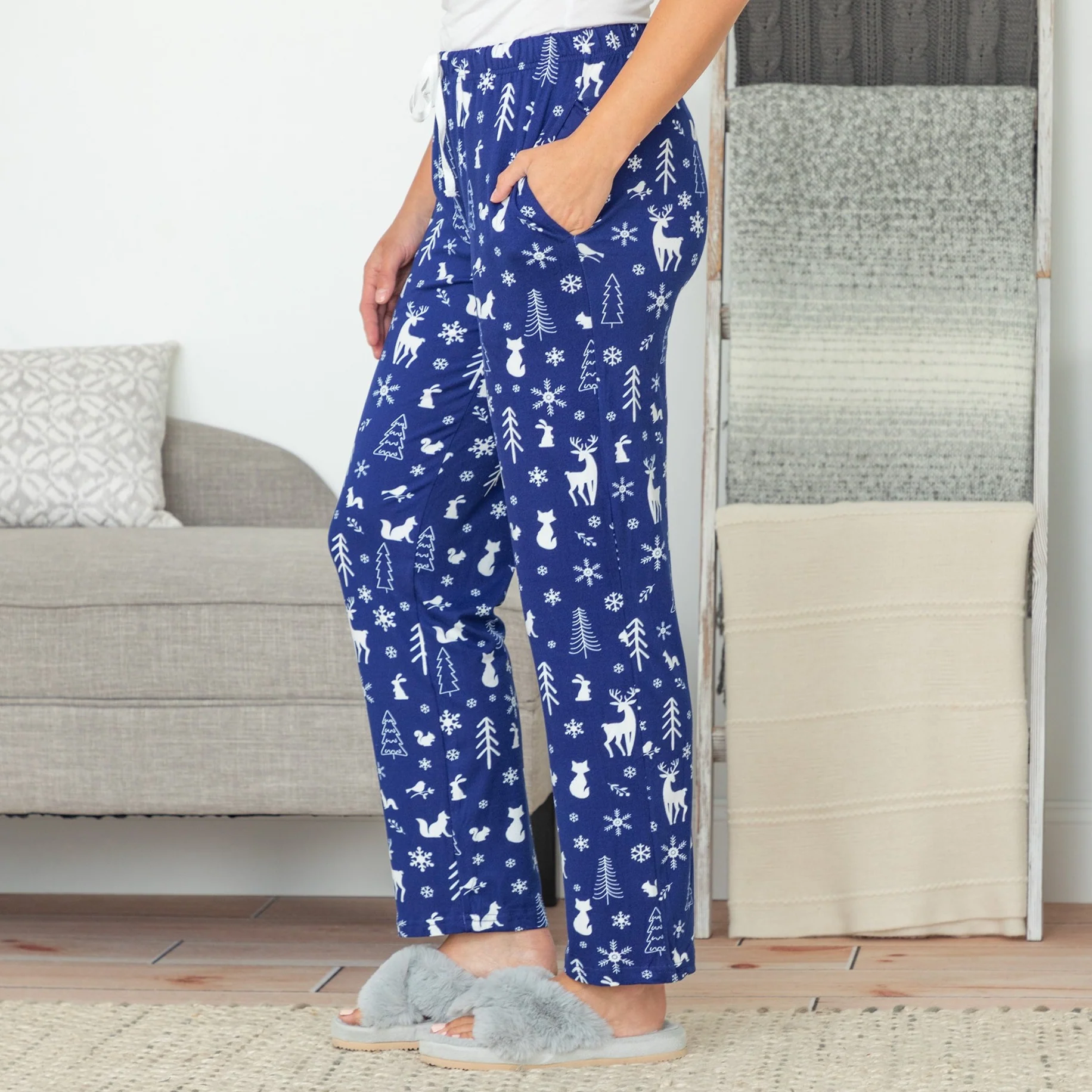 Soft Touch Snowy Winter Night Pajama Separates - Image 7