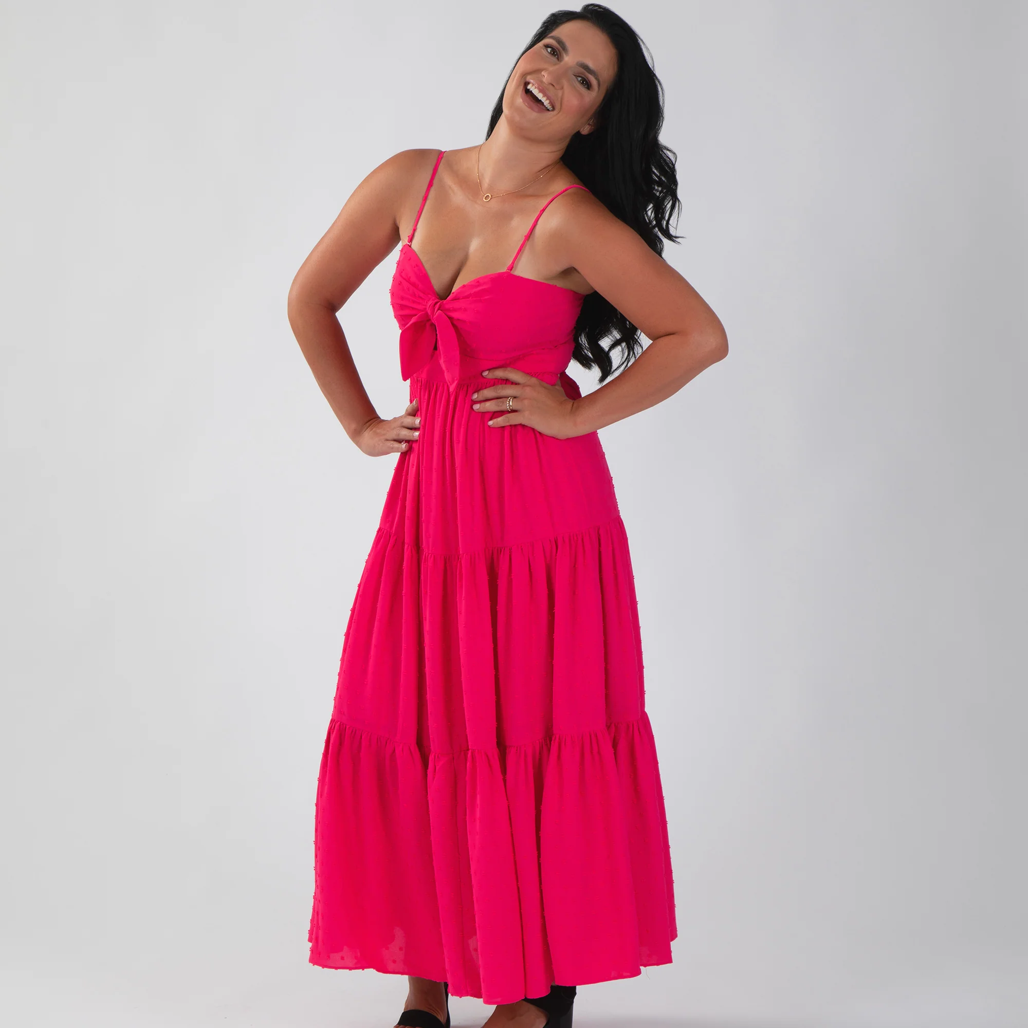 Keyhole Bow Maxi Dress - Image 7