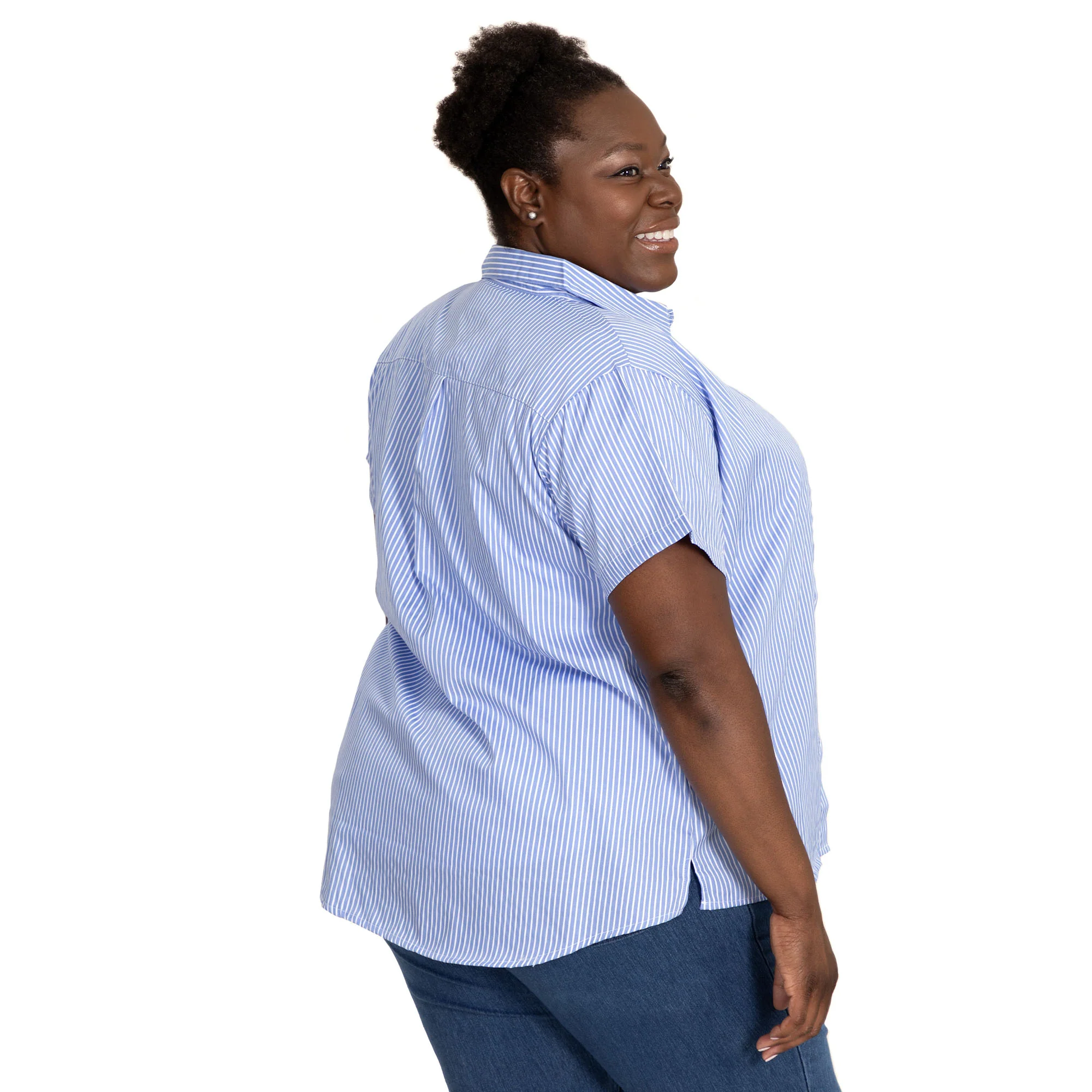 Pinstripe Pet Short Sleeve Button Up Shirt - Image 19