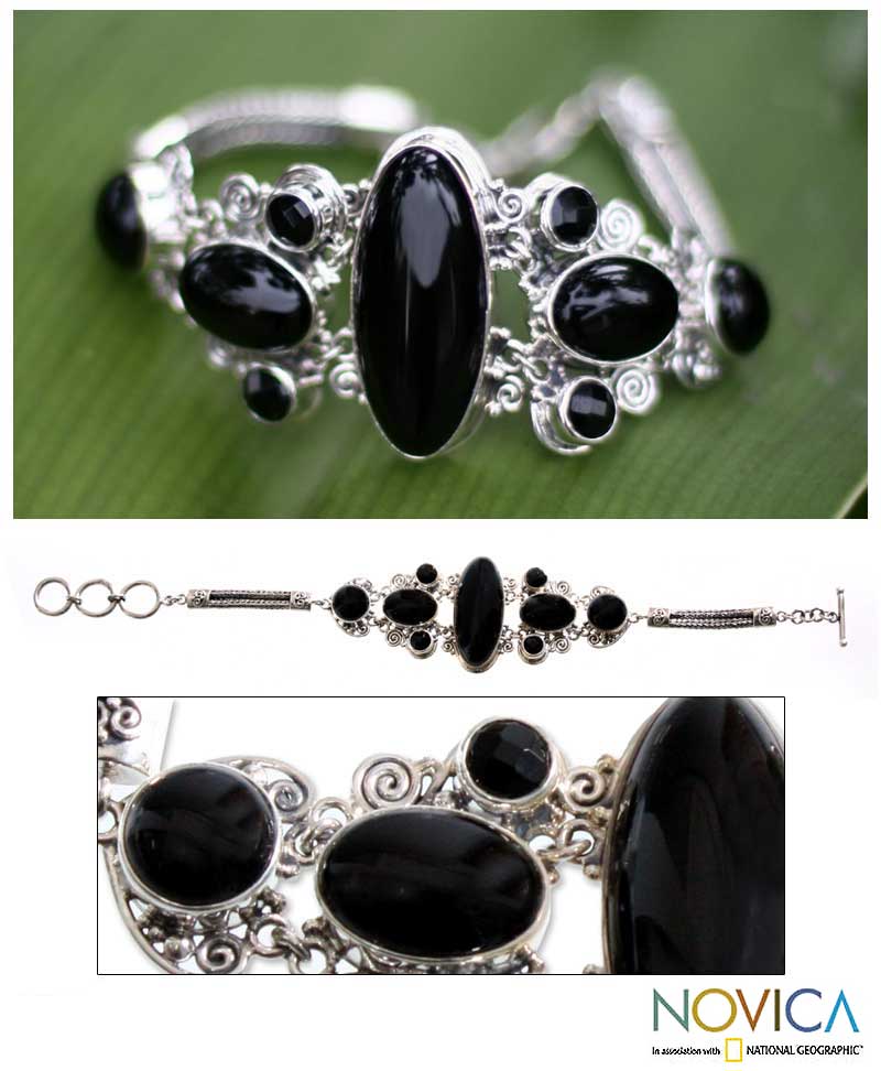 A Night To Remember Silver & Onyx Bracelet - Image 2