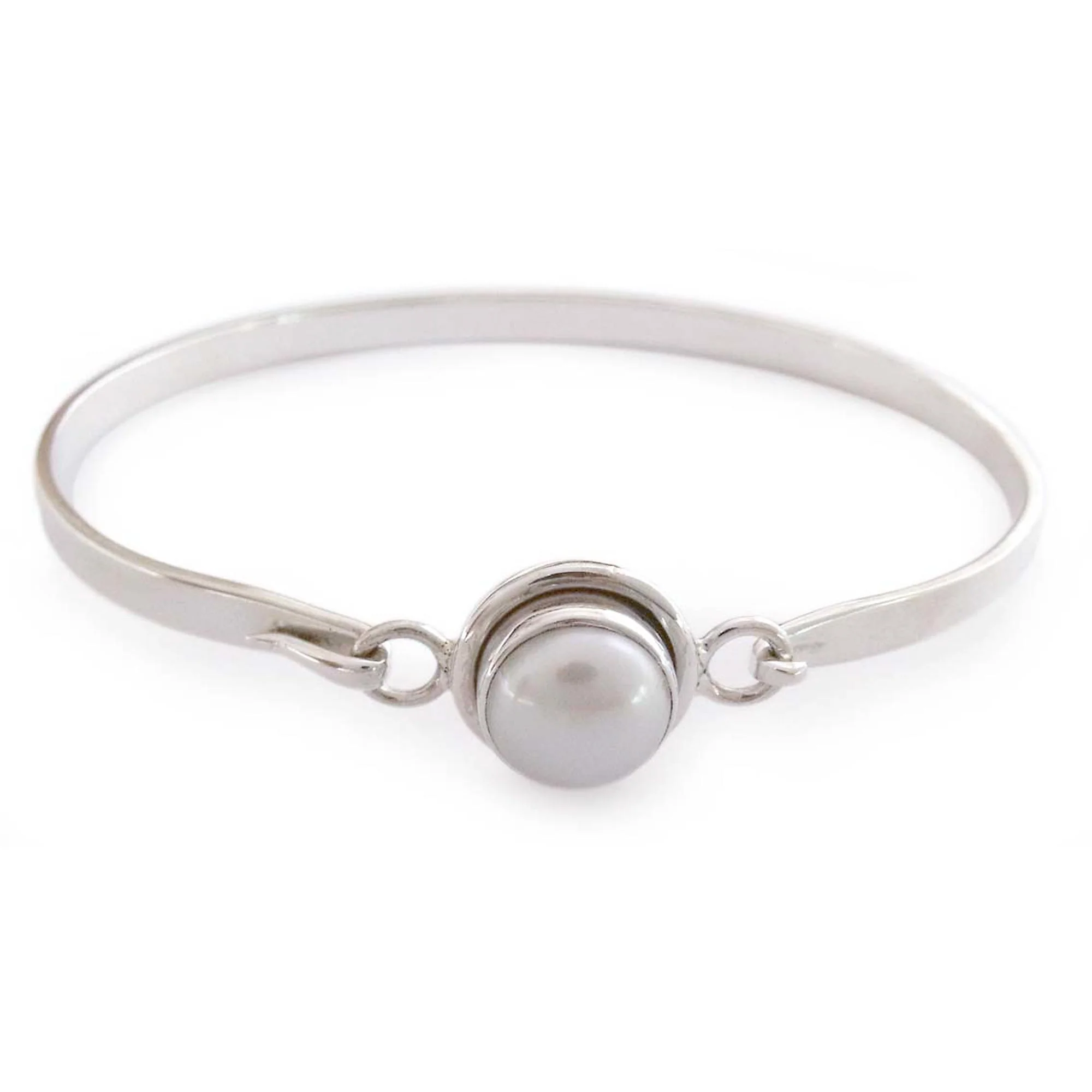Aesthetic Moon Pearl Bangle Bracelet - Image 2