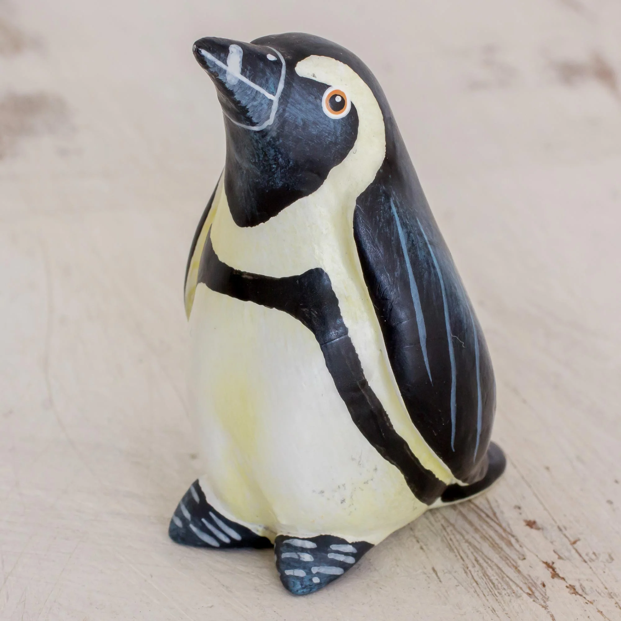African Penguin Hand Sculpted and Painted Ceramic African Penguin Figurine - Image 3