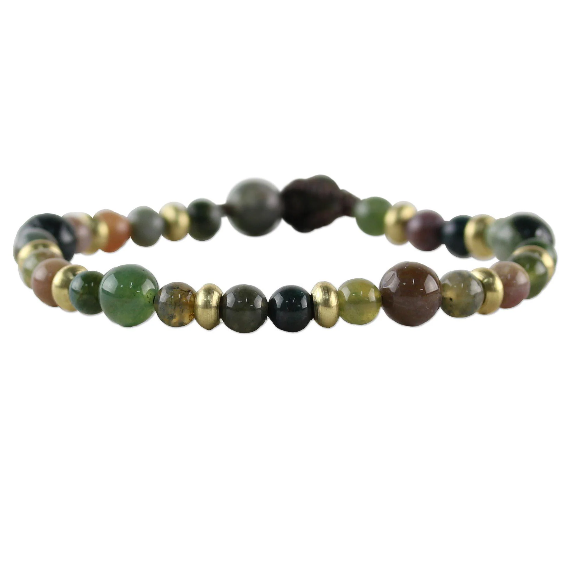 Agate Brass Beaded Bracelet - Image 5