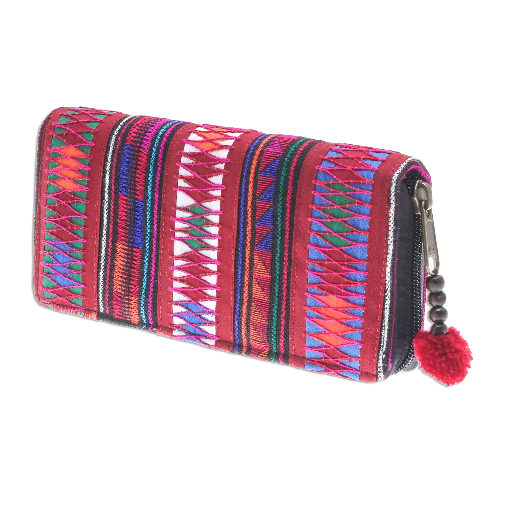 Akha Pride Multicolored Cotton Bifold Wallet Crafted by Thai Artisan - Image 3