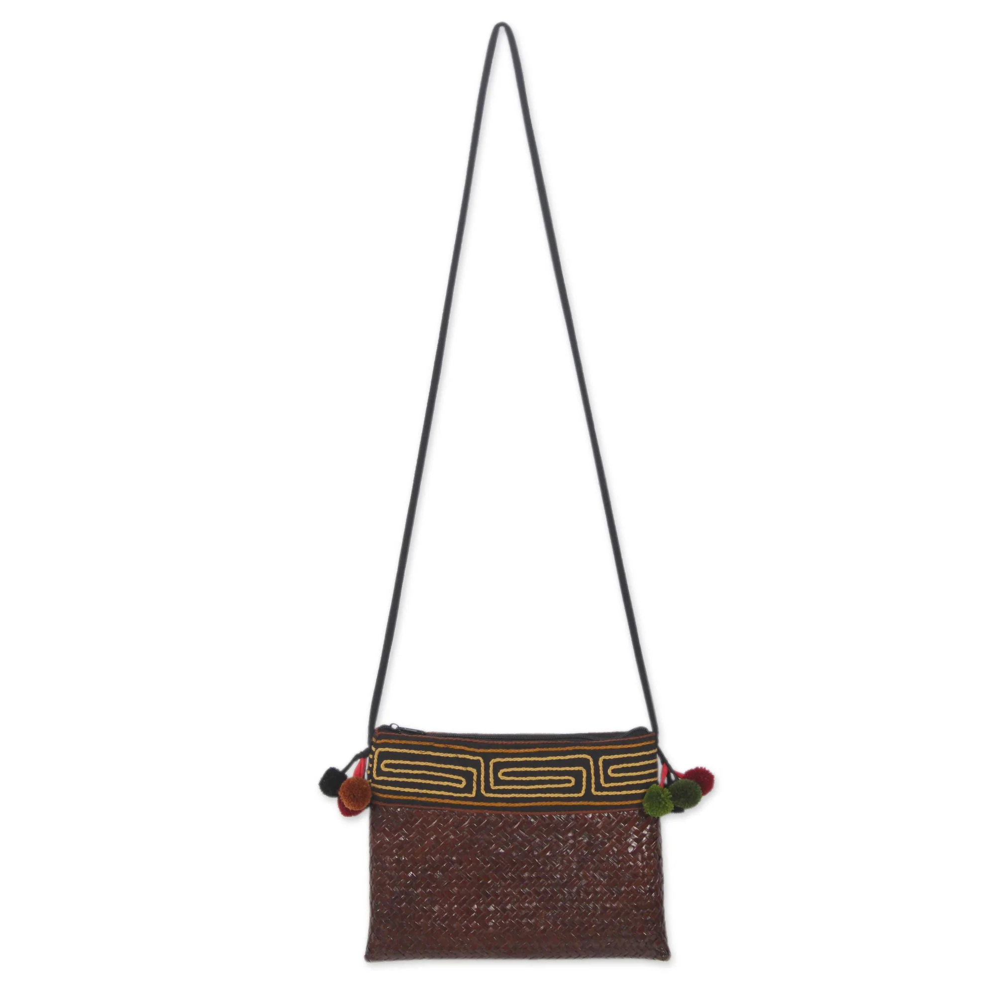 Akha Wonder of Brown Natural Fiber Hill Tribe Shoulder Bag Woven by Hand - Image 2