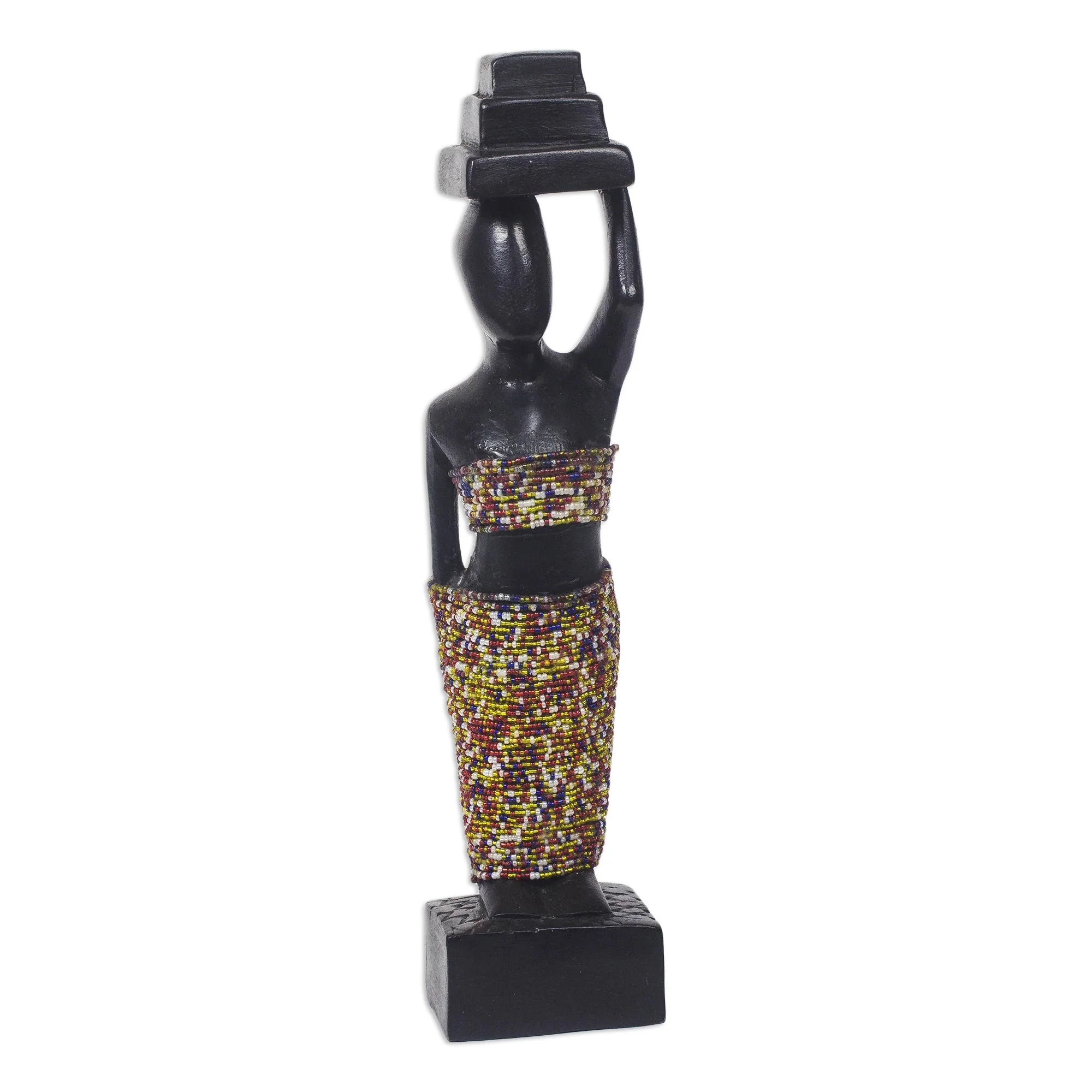 Akonobaa Handmade Sese Wood African Statue Sculpture - Image 2