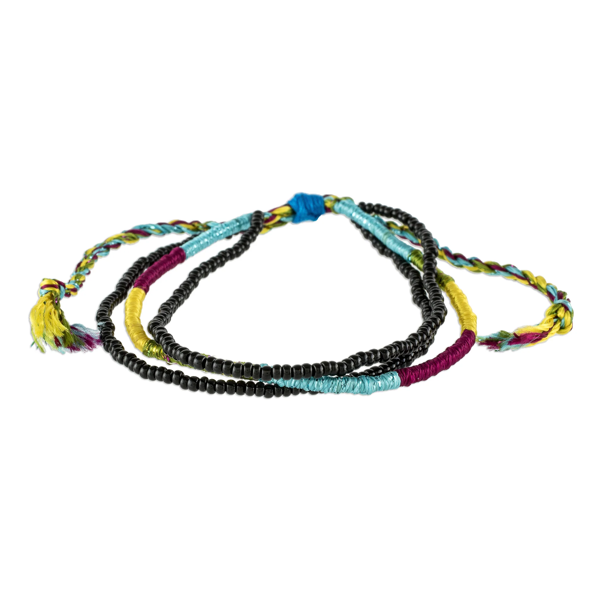 Alegria Adjustable Multicolored Beaded Wristband Bracelet - Image 4