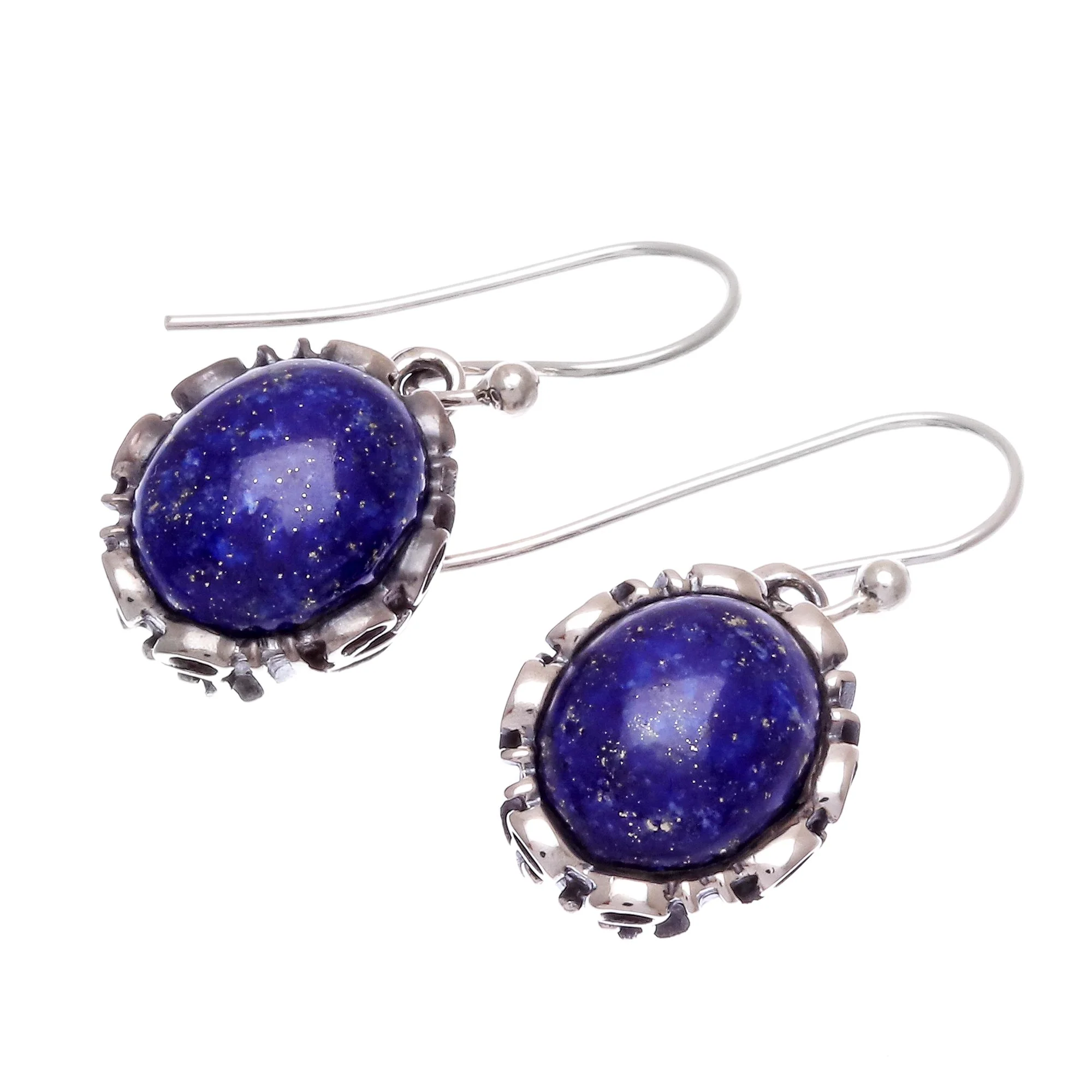 Alluring in Blue Lapis Lazuli Sterling Silver Dangle Earrings - Image 4