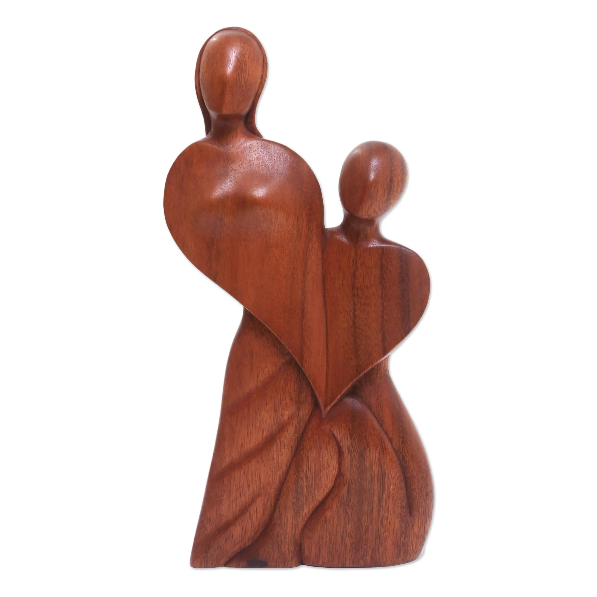 Always in Love Suar Wood Sculpture - Image 2