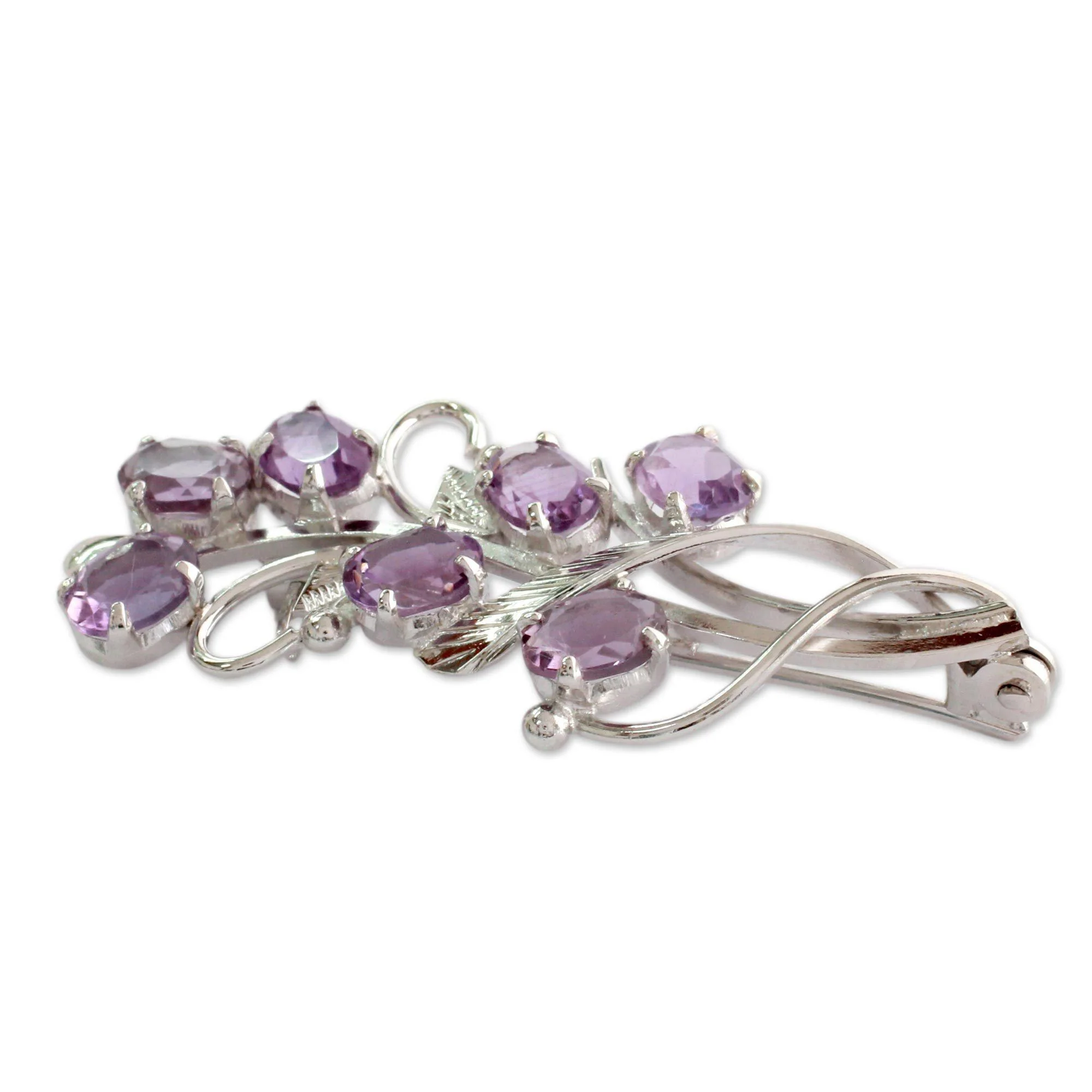 Amethyst Bouquet Sterling Silver Brooch - Image 3