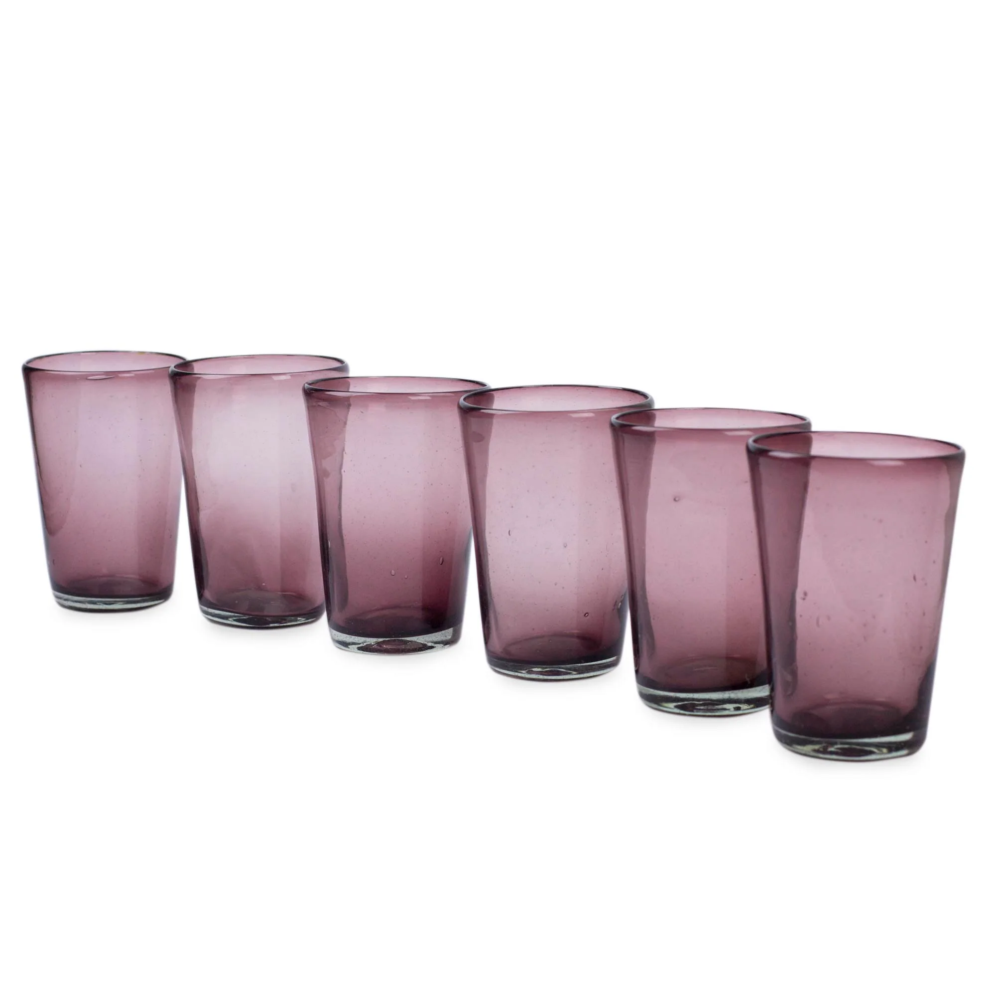 Amethyst Purple Handblown Glass Recycled Tumbler Drinkware (Set of 6) - Image 2