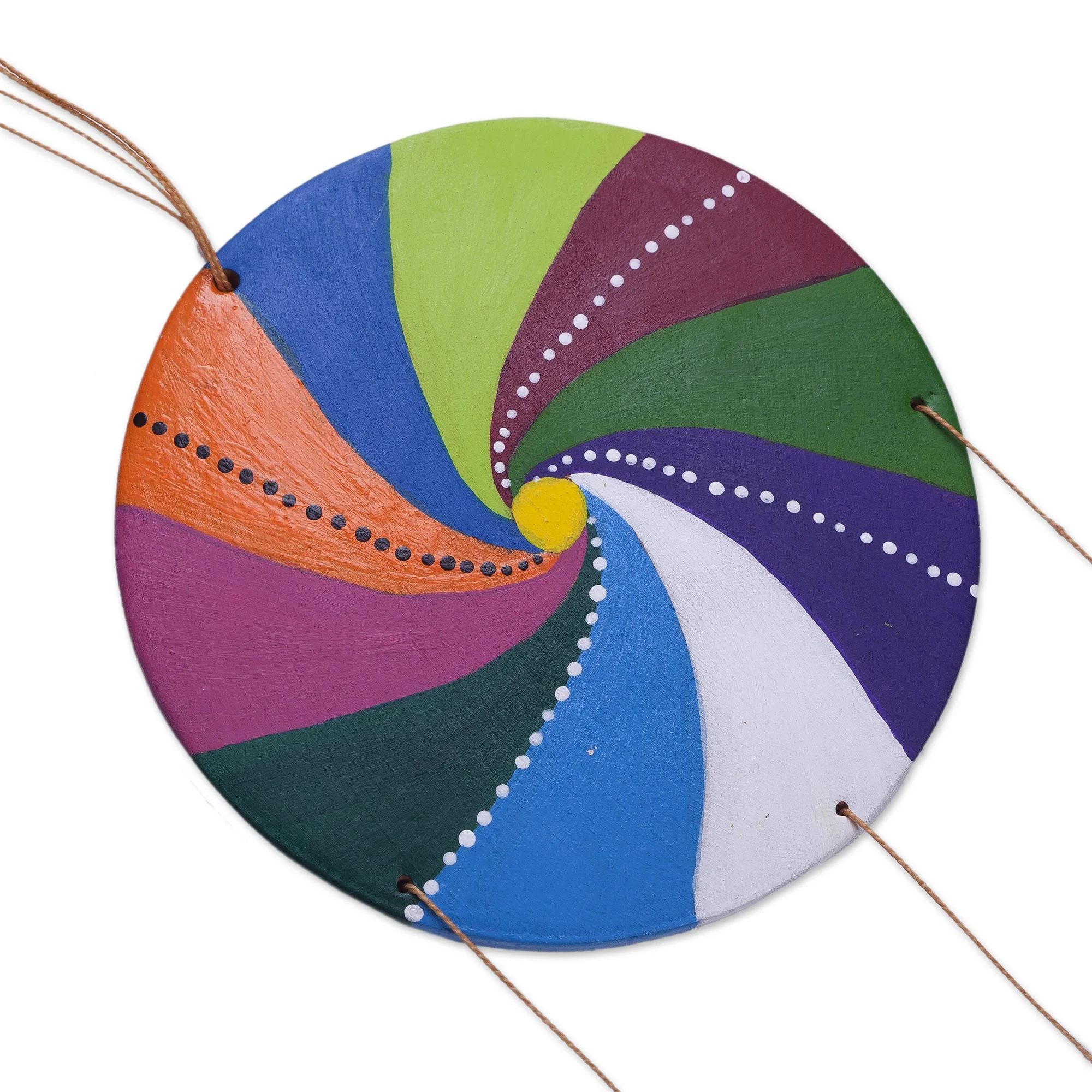 Andean Dream Catcher Hand-Painted Ceramic Dream Catcher Wall Art from Peru - Image 3