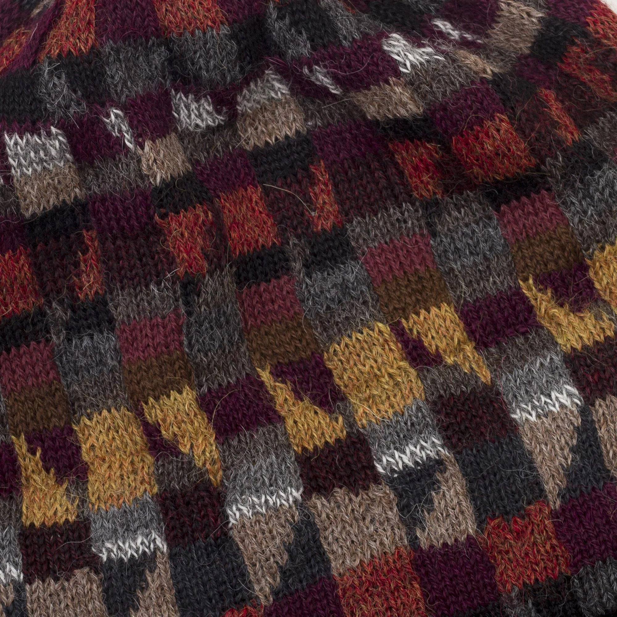 Andean Geometry Geometric Earthtoned Alpaca Wool Chullo Hat - Image 3