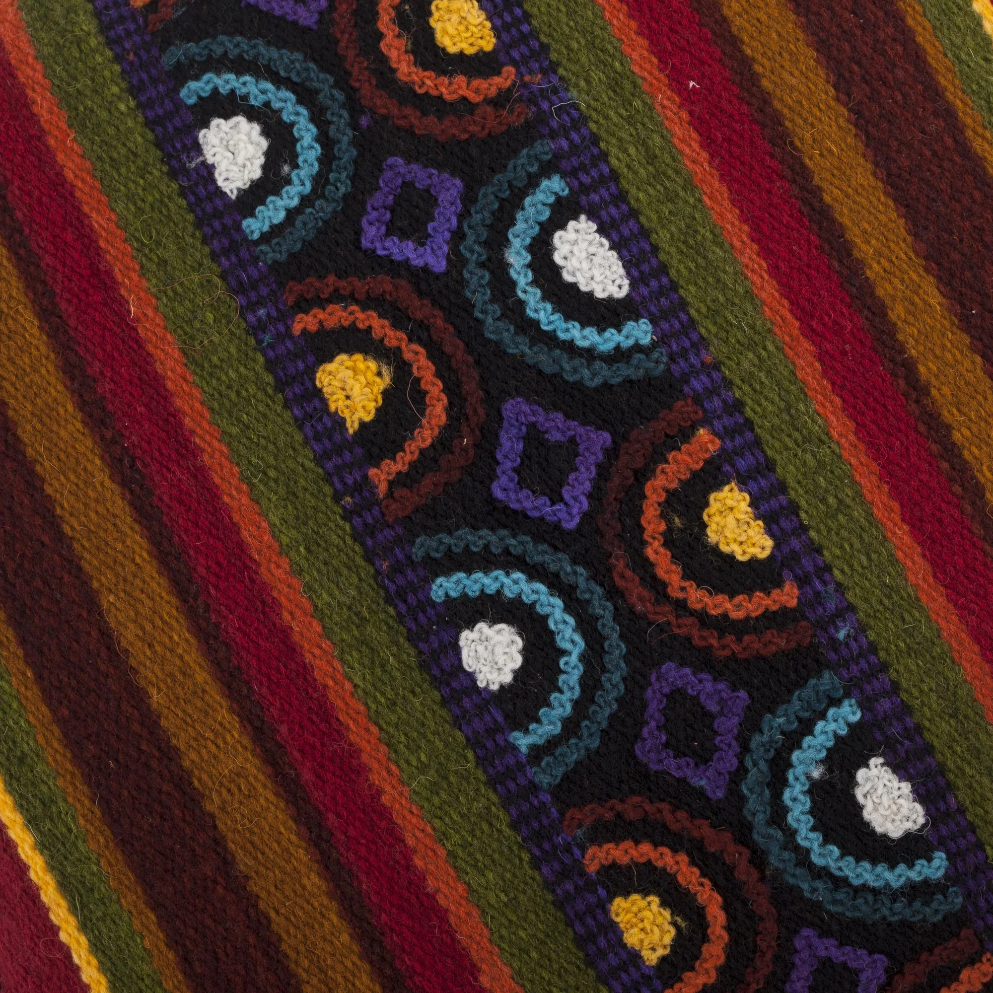 Andean Illusion Handwoven Striped Wool Cushion Cover from Peru - Image 5