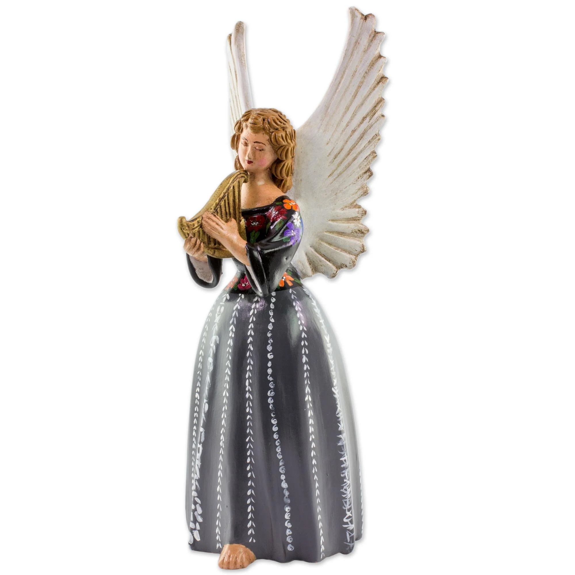 Angel from San Pedro la Laguna Handcrafted Guatemalan Ceramic Angel Musician Sculpture - Image 2