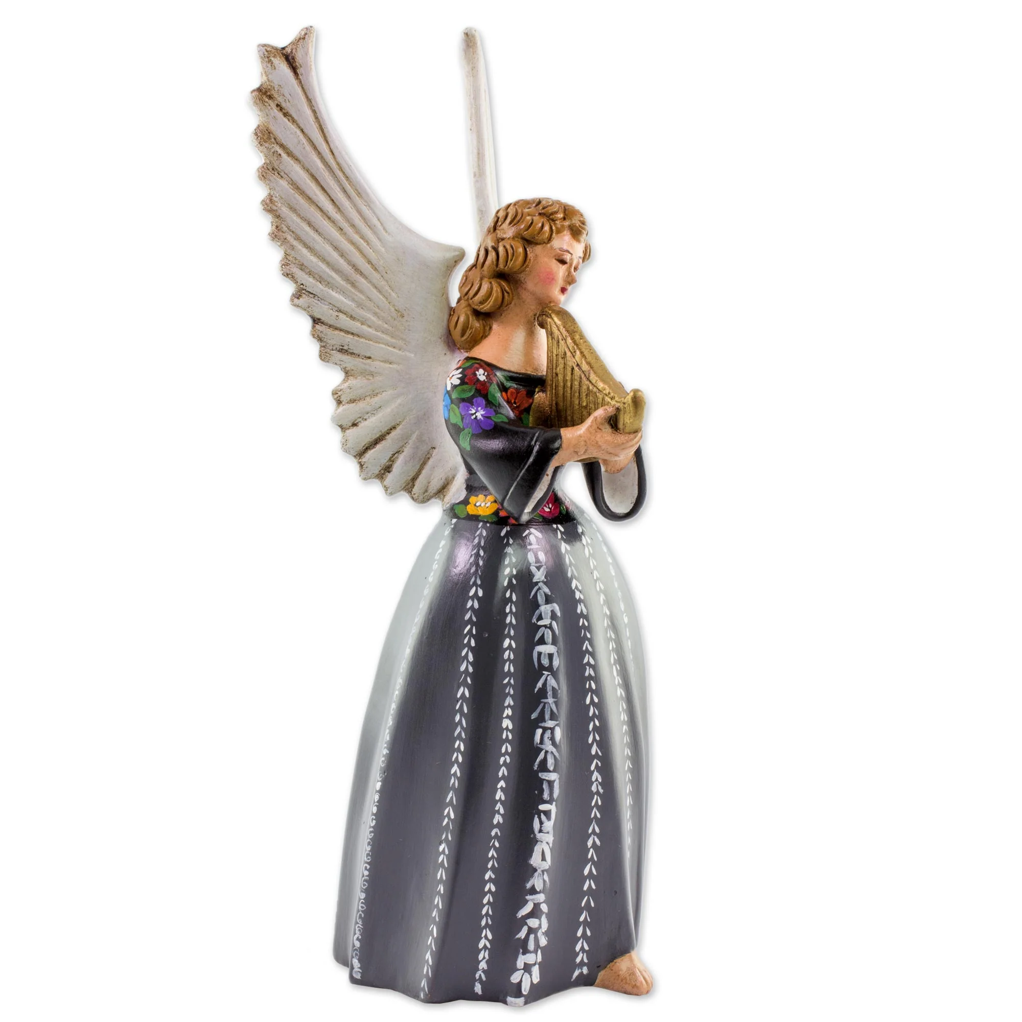 Angel from San Pedro la Laguna Handcrafted Guatemalan Ceramic Angel Musician Sculpture - Image 5
