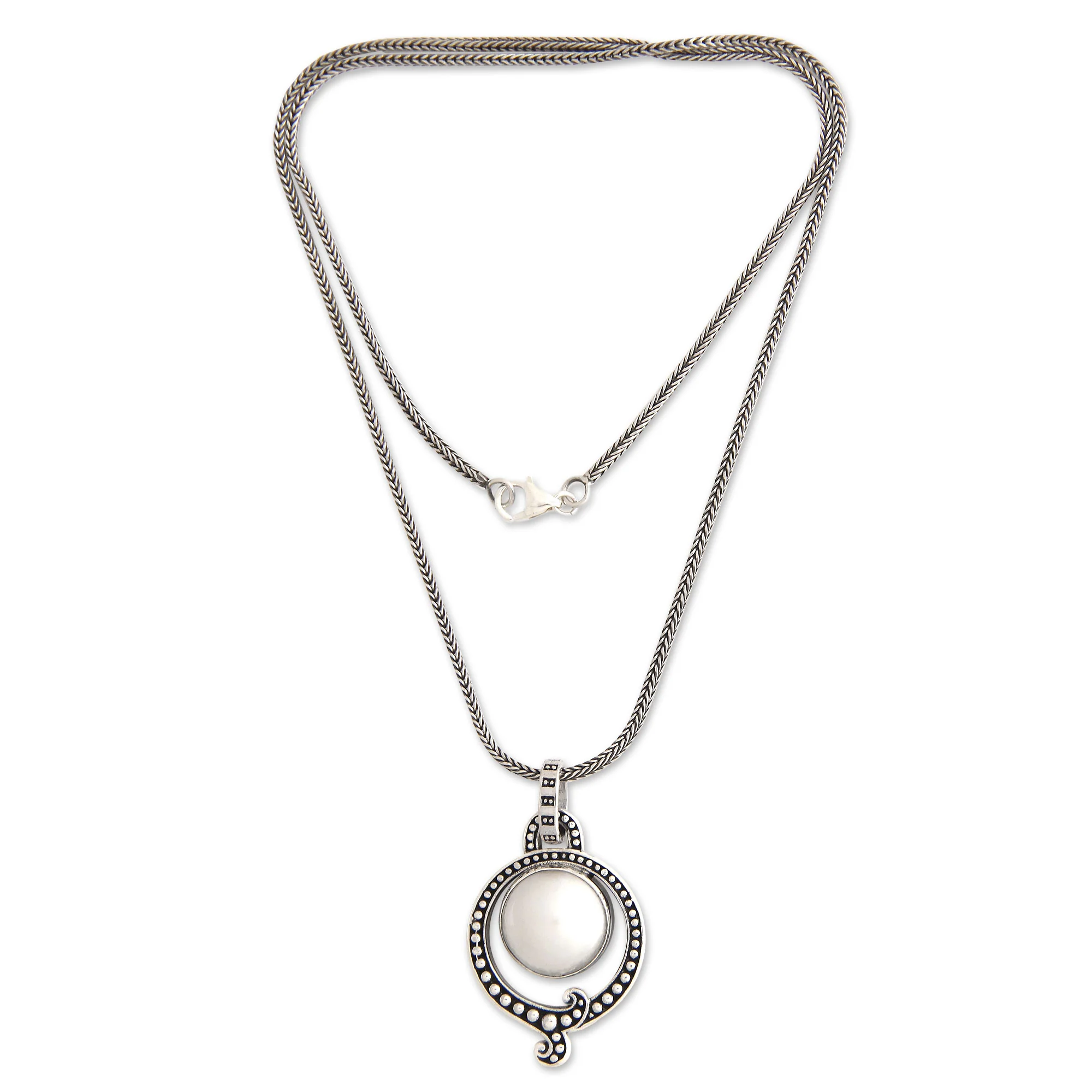 Angel Halo Handmade Pearl and Sterling Silver Necklace - Image 2