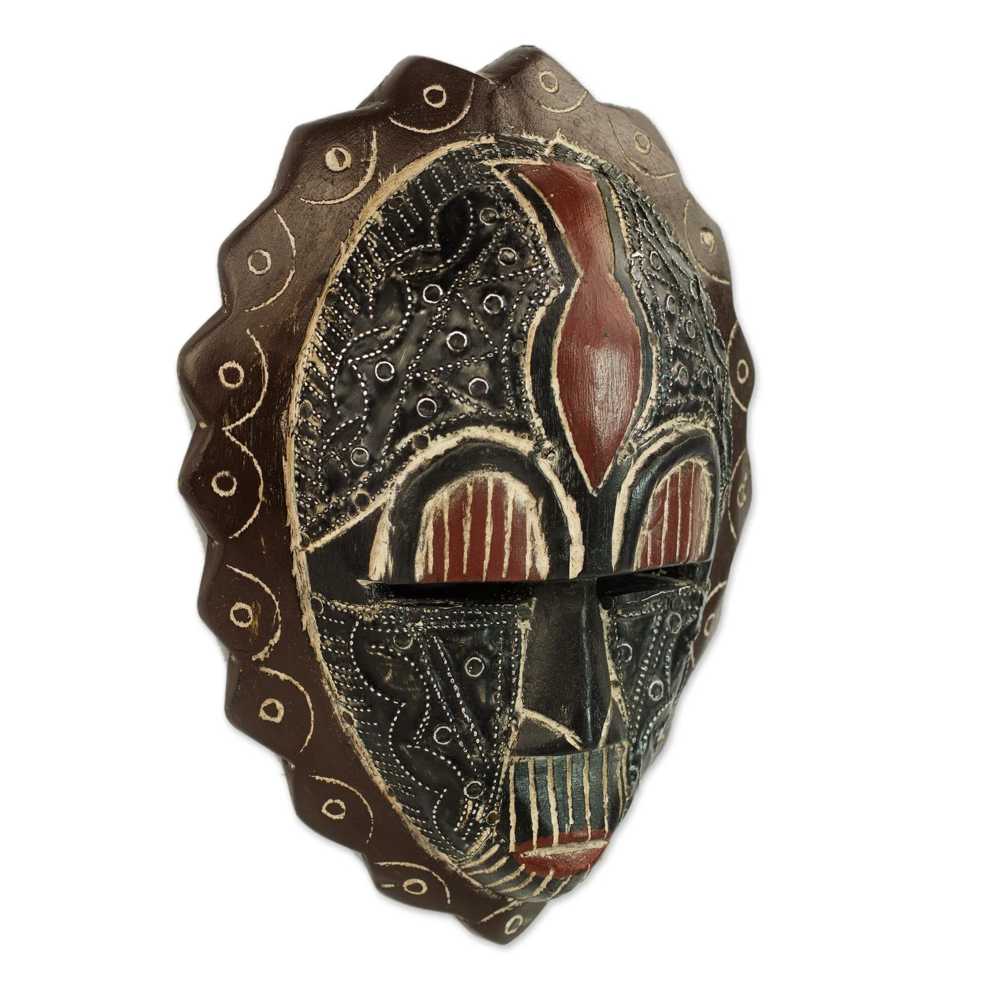 Anigye Ghanaian Sese Wood Wall Mask - Image 3