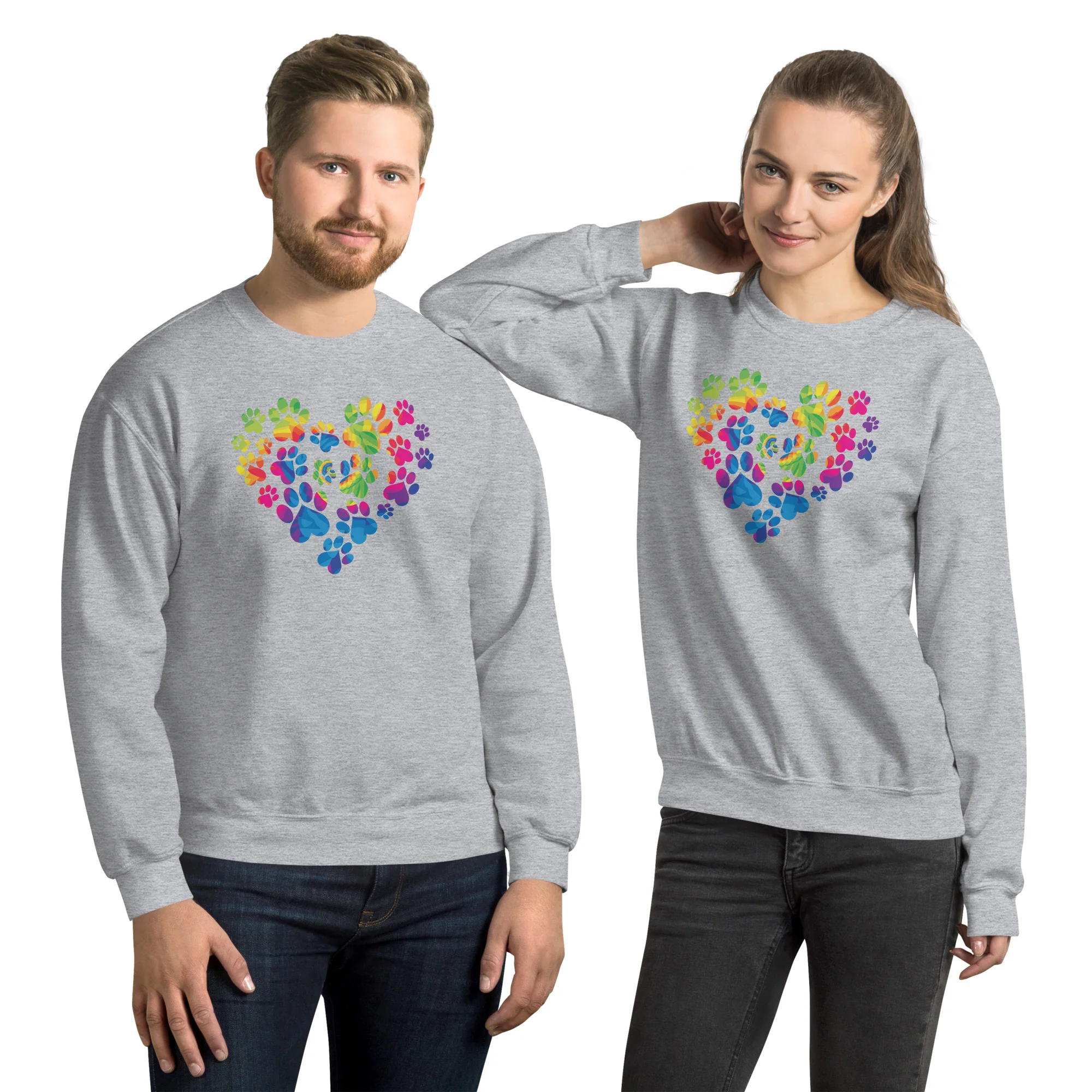 Anniversary Paw Print Love Crewneck Sweatshirt - Image 2