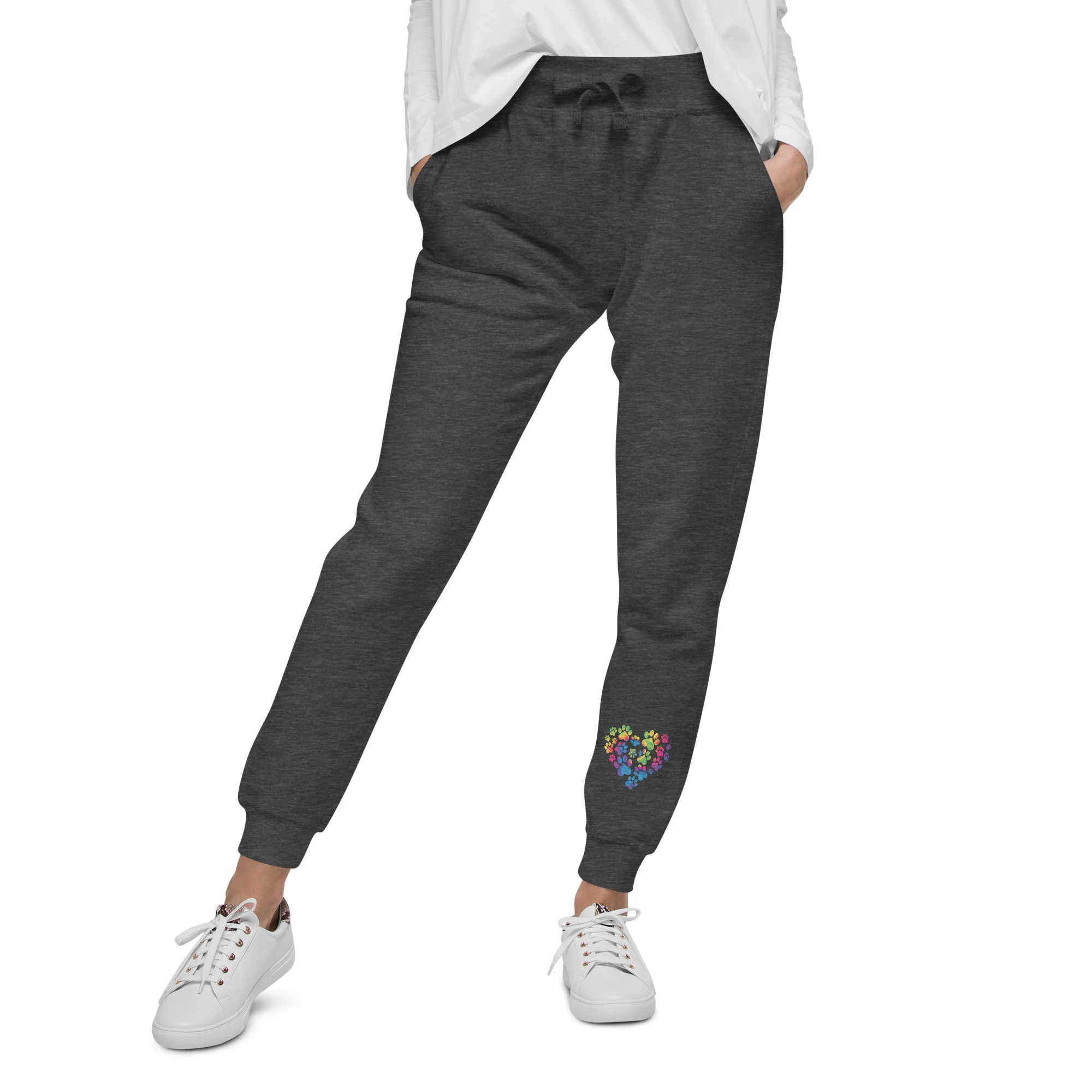 Anniversary Paw Print Love Fleece Sweatpants - Image 2